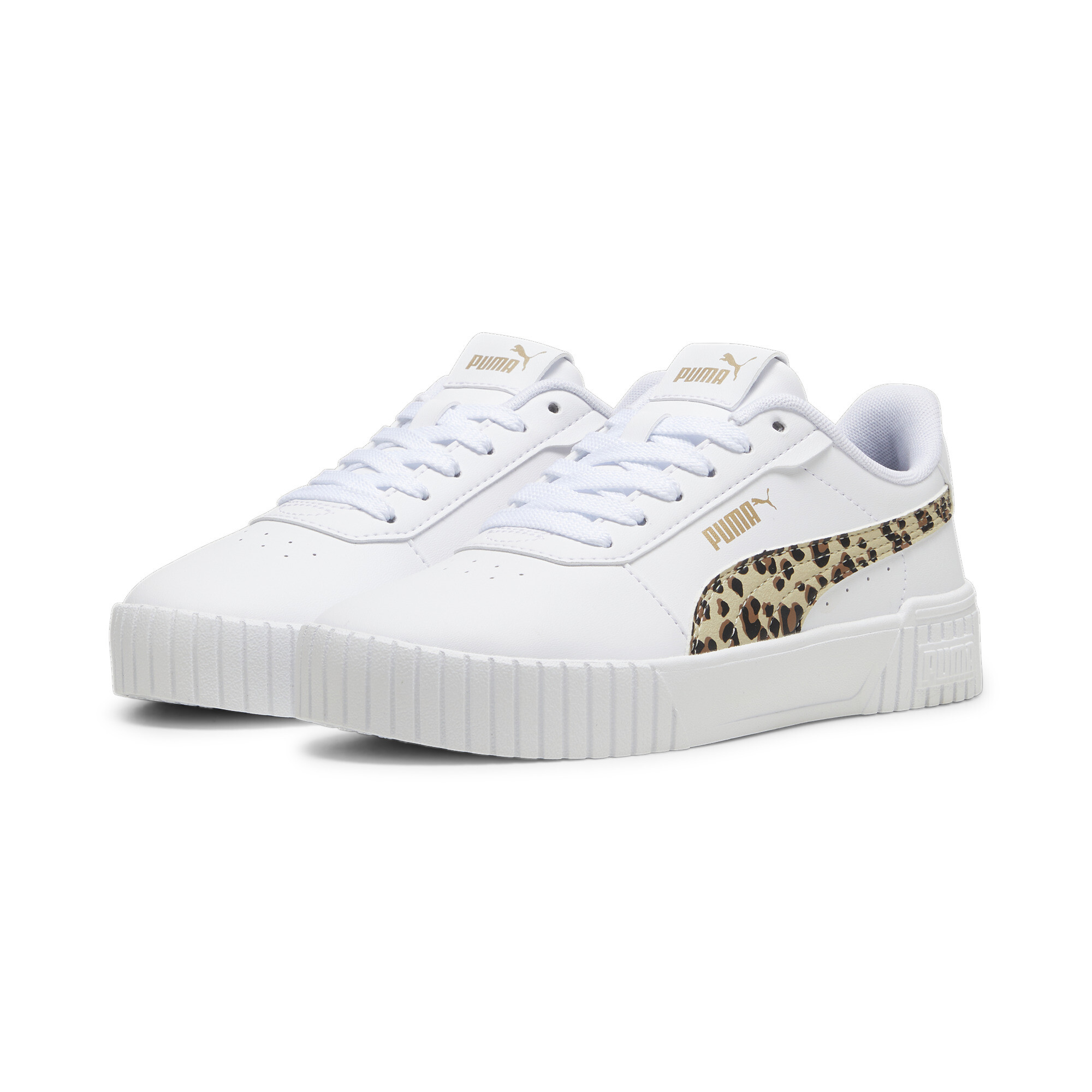 Women's Puma Carina 2.0 Animal Update Youth Sneakers, White, Size 38.5, Shoes
