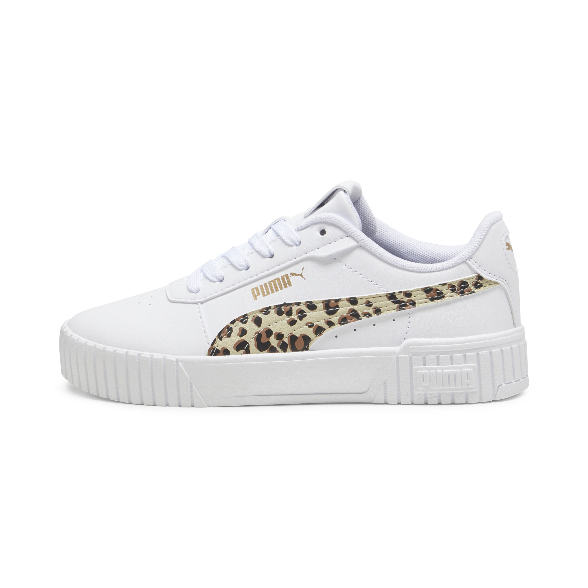 Puma Carina 2.0 Animal Update Sneakers Teenager Schuhe Für Damen Für Kinder | Mit Plain | White/Putty/Gold | Größe: 35.5