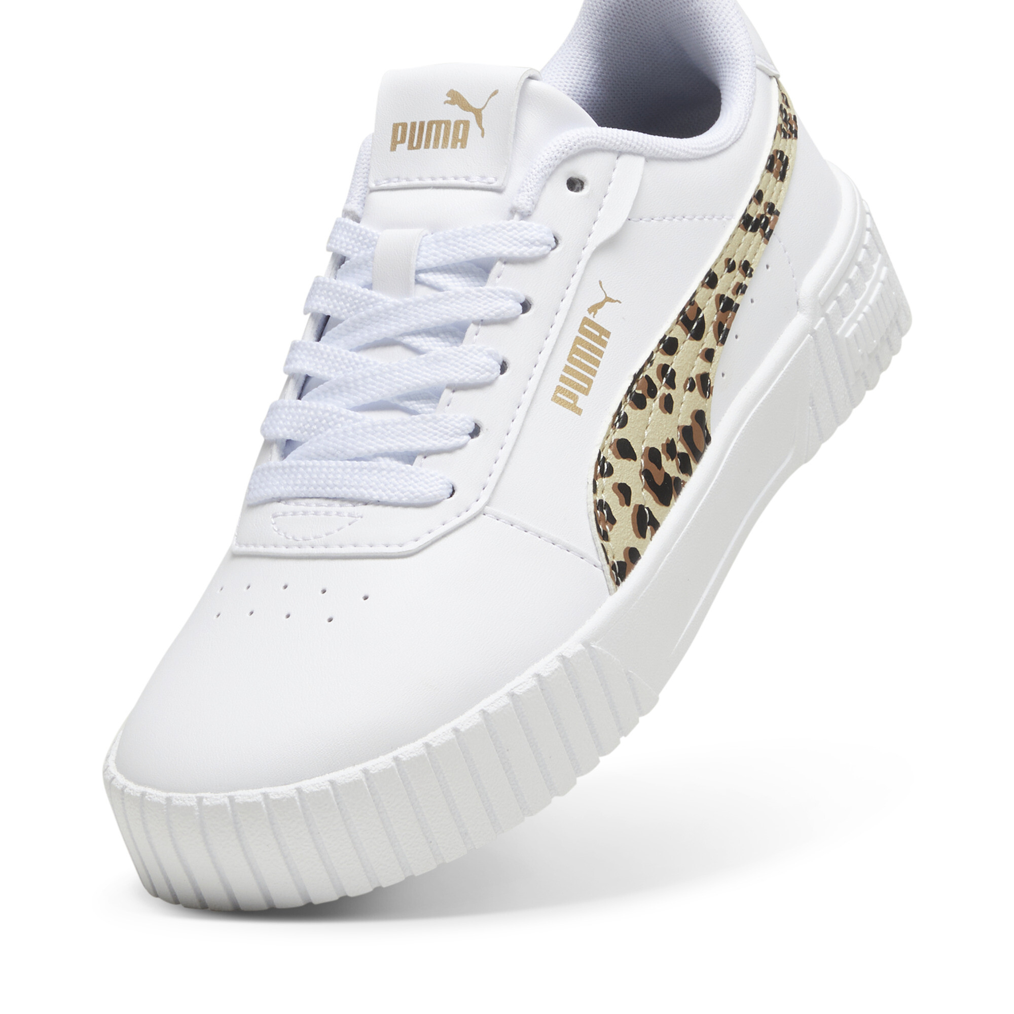 PUMA Carina 2.0 Animal Update Jr FALSE Sneakers - PUMA White-Putty-PUMA Gold - Maat 36