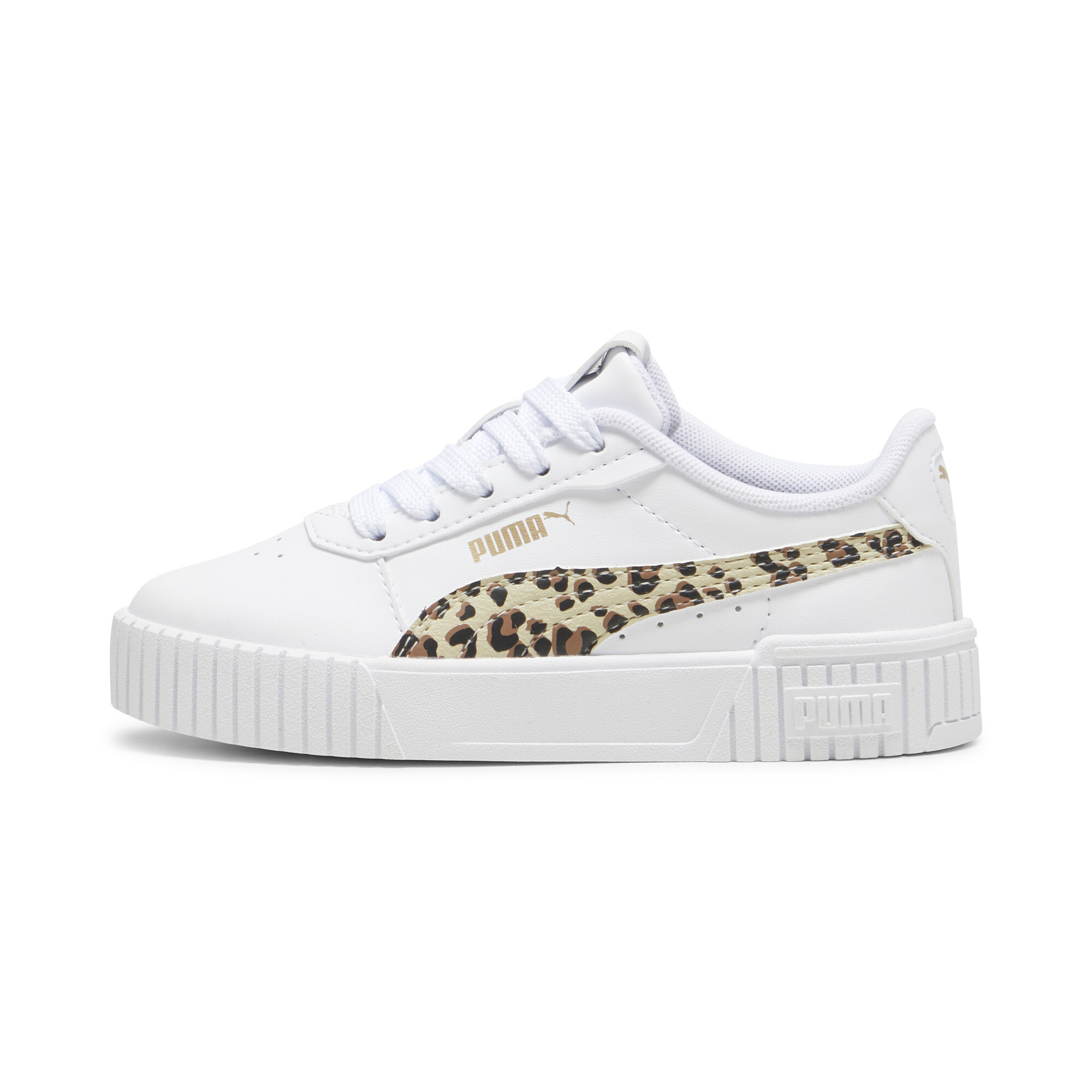 Puma Carina 2.0 Animal Update Sneakers Kinder Schuhe | Mit Plain | White/Putty/Gold | Größe: 31