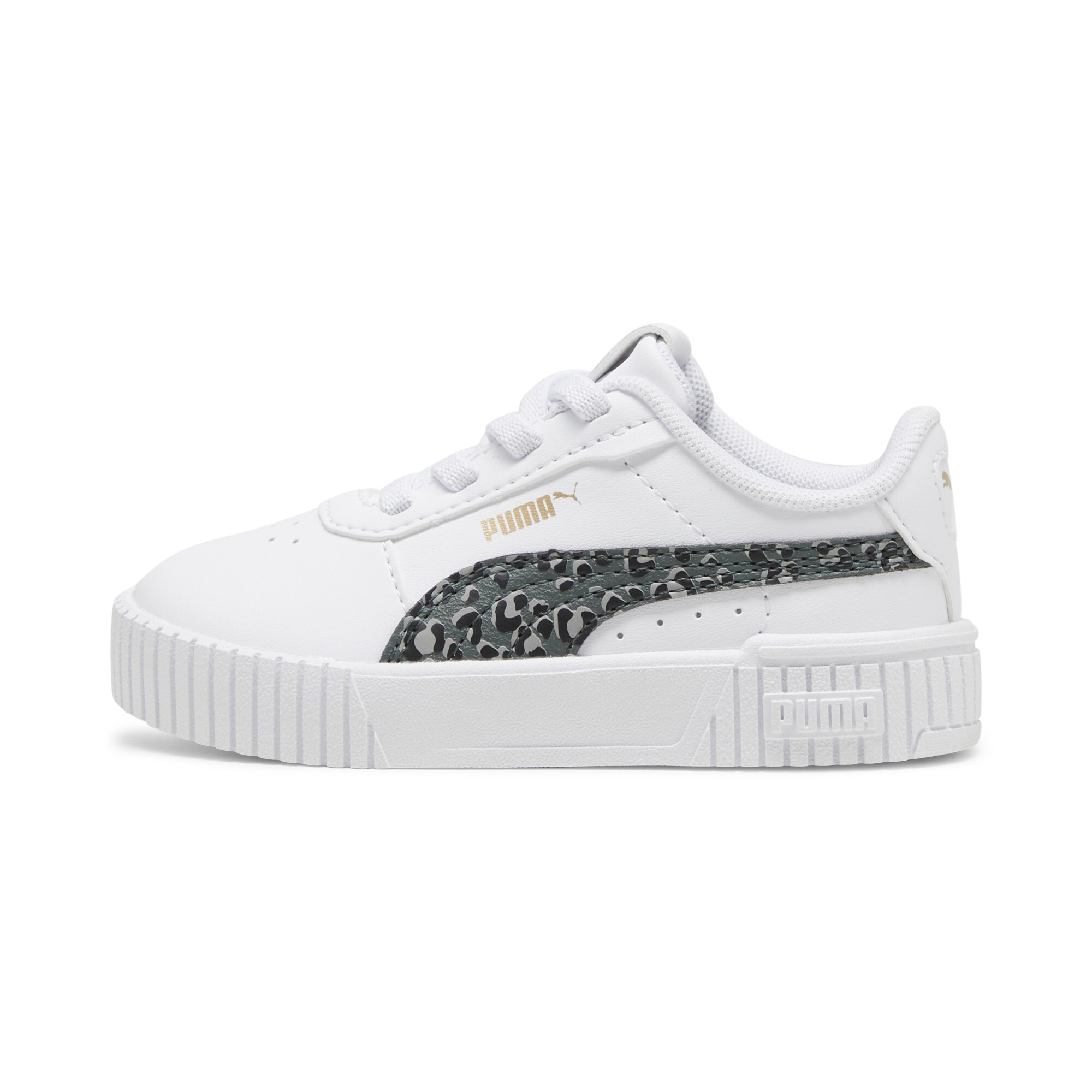 Puma Carina 2.0 Animal Update Sneakers Kleinkinder Schuhe Für Damen | Mit Plain | White/Mineral Gray/Gold | Größe: 21