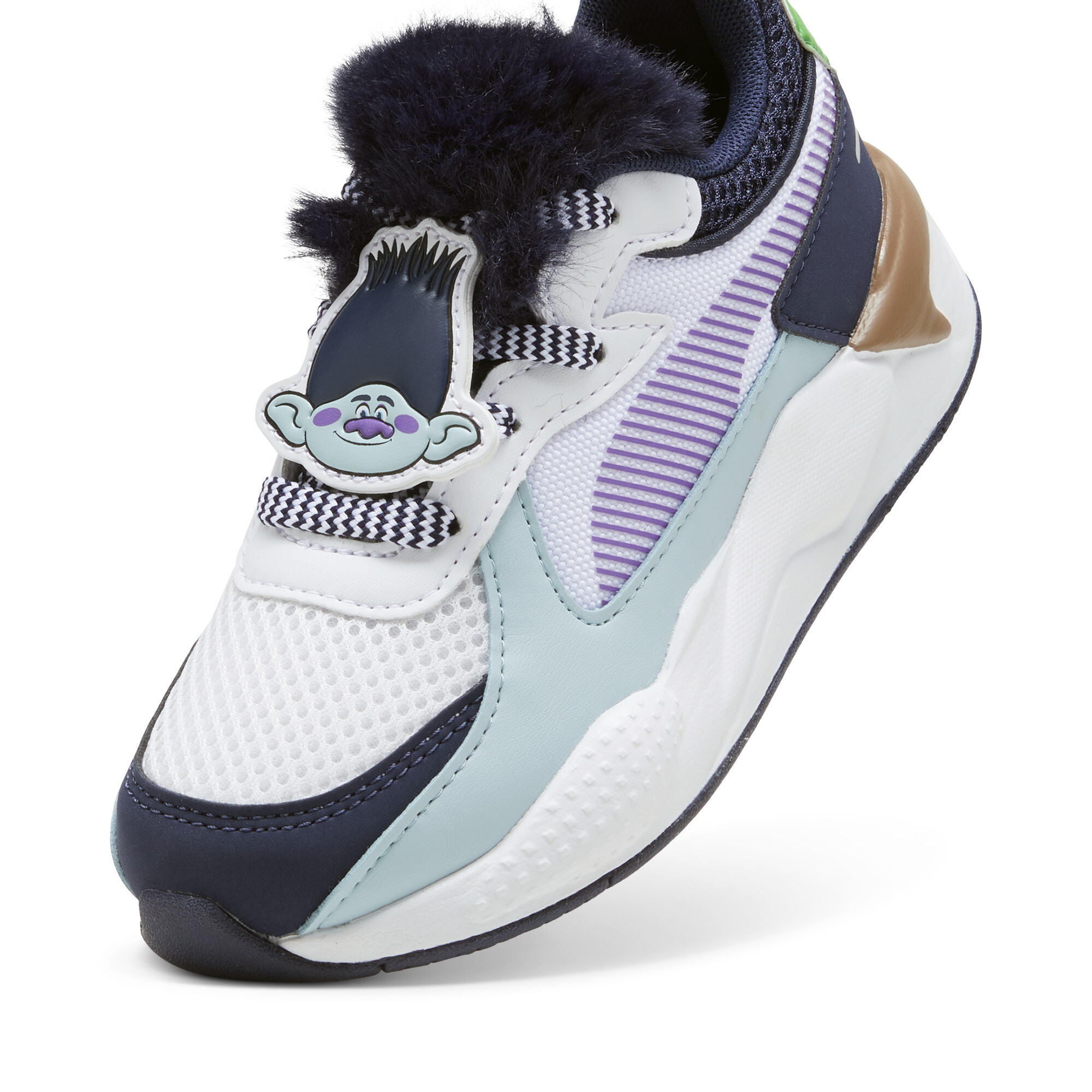 Kids' PUMA X TROLLS RS-X Sneakers In White, Size EU 34