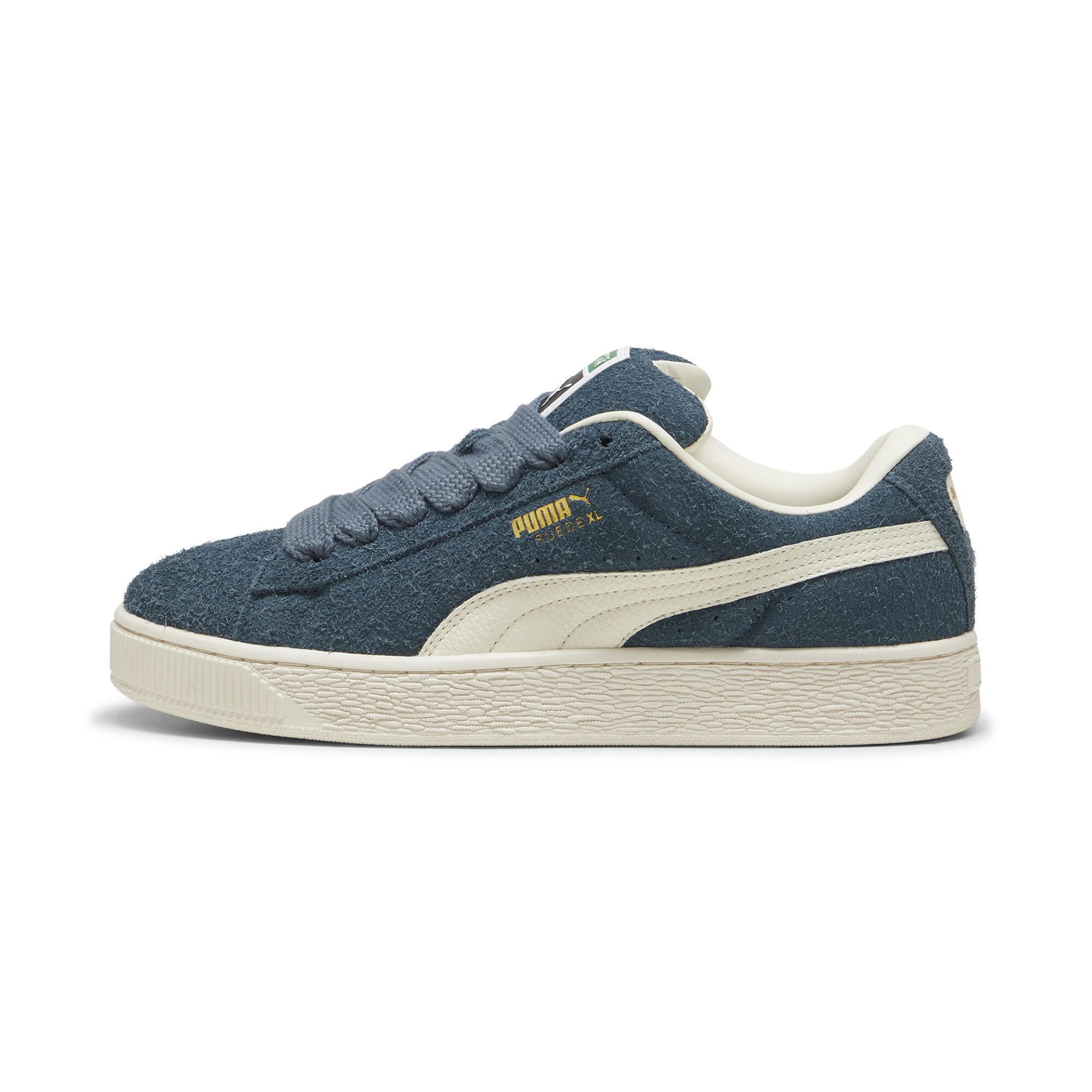 Men's Puma Suede XL Hairy Sneakers, Gray, Size 45, Shoes