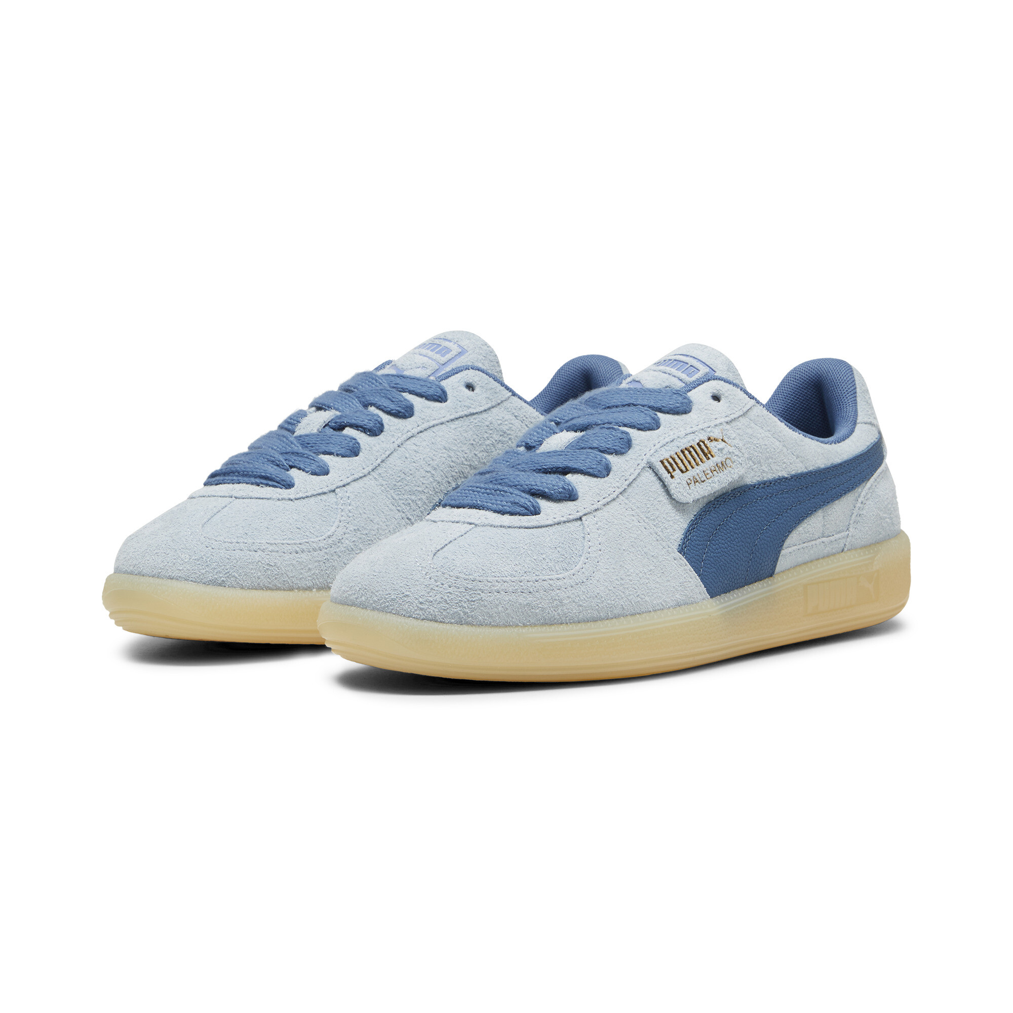 Puma Palermo Hairy Sneakers, Blue, Size 45, Shoes