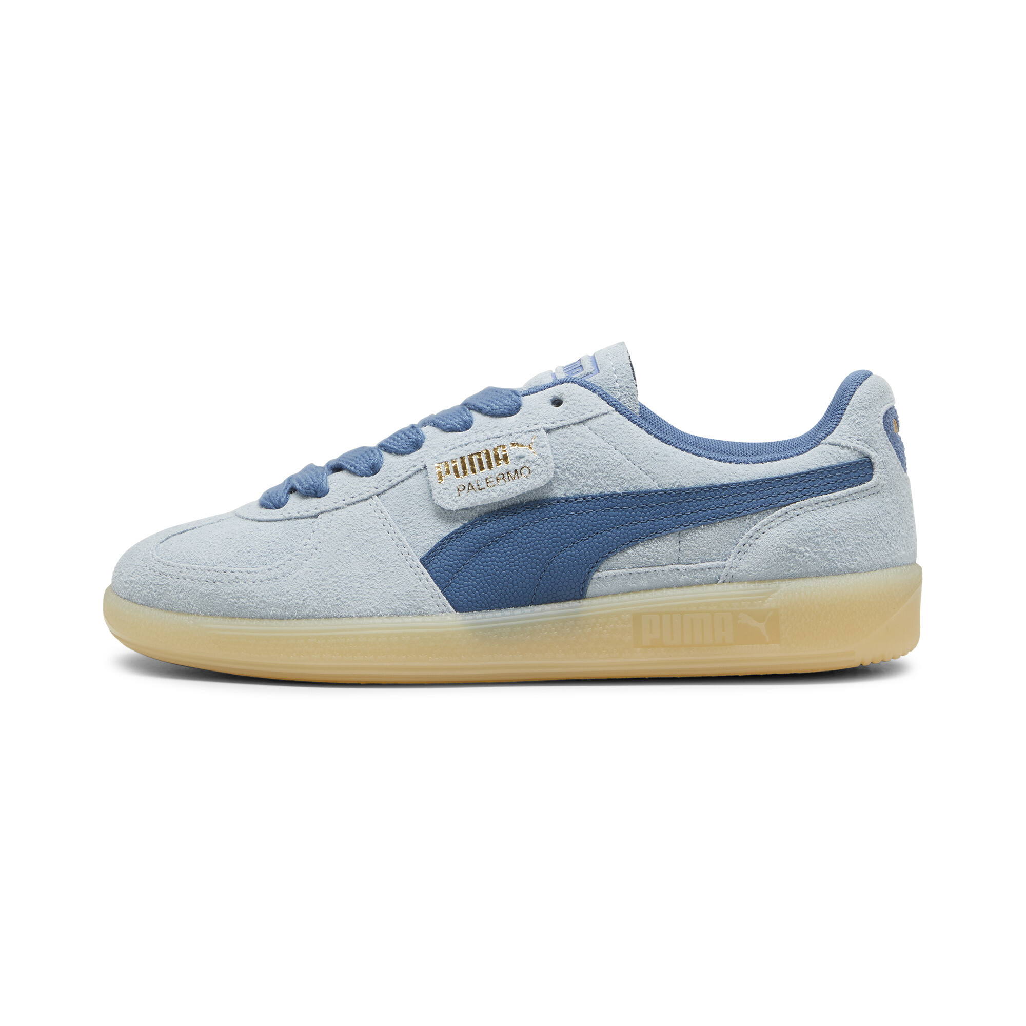 Puma Palermo Hairy Sneakers, Blue, Size 45, Shoes