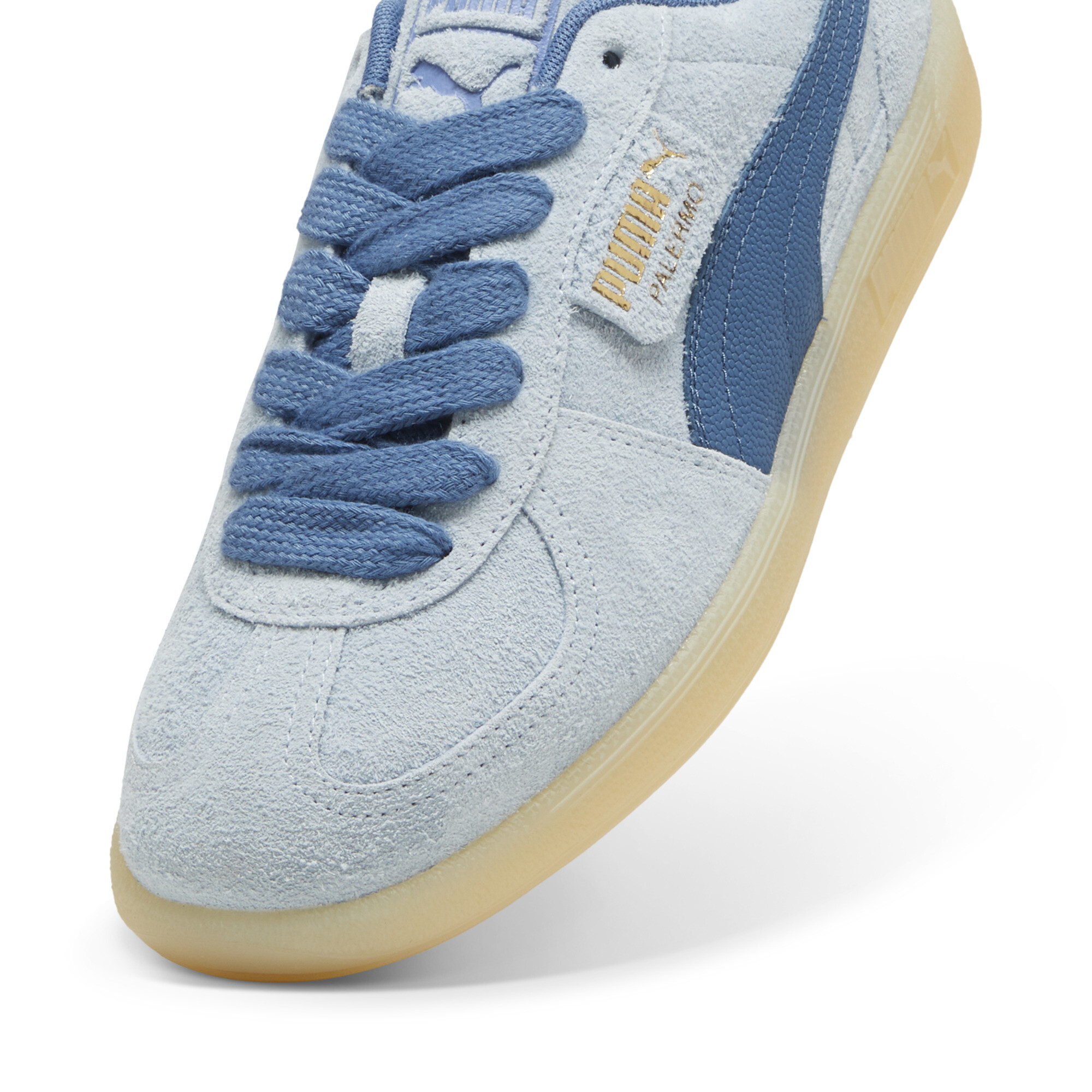 Puma Palermo Hairy Sneakers, Blue, Size 45, Shoes