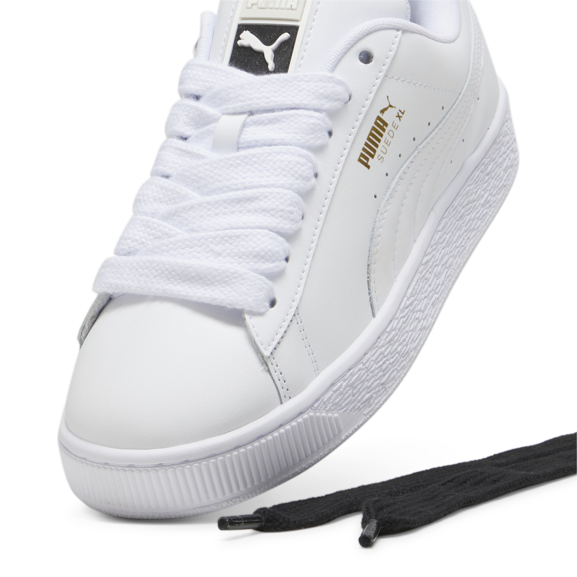 Puma Suede XL Leather Sneakers Unisex, White, Size 46, Shoes