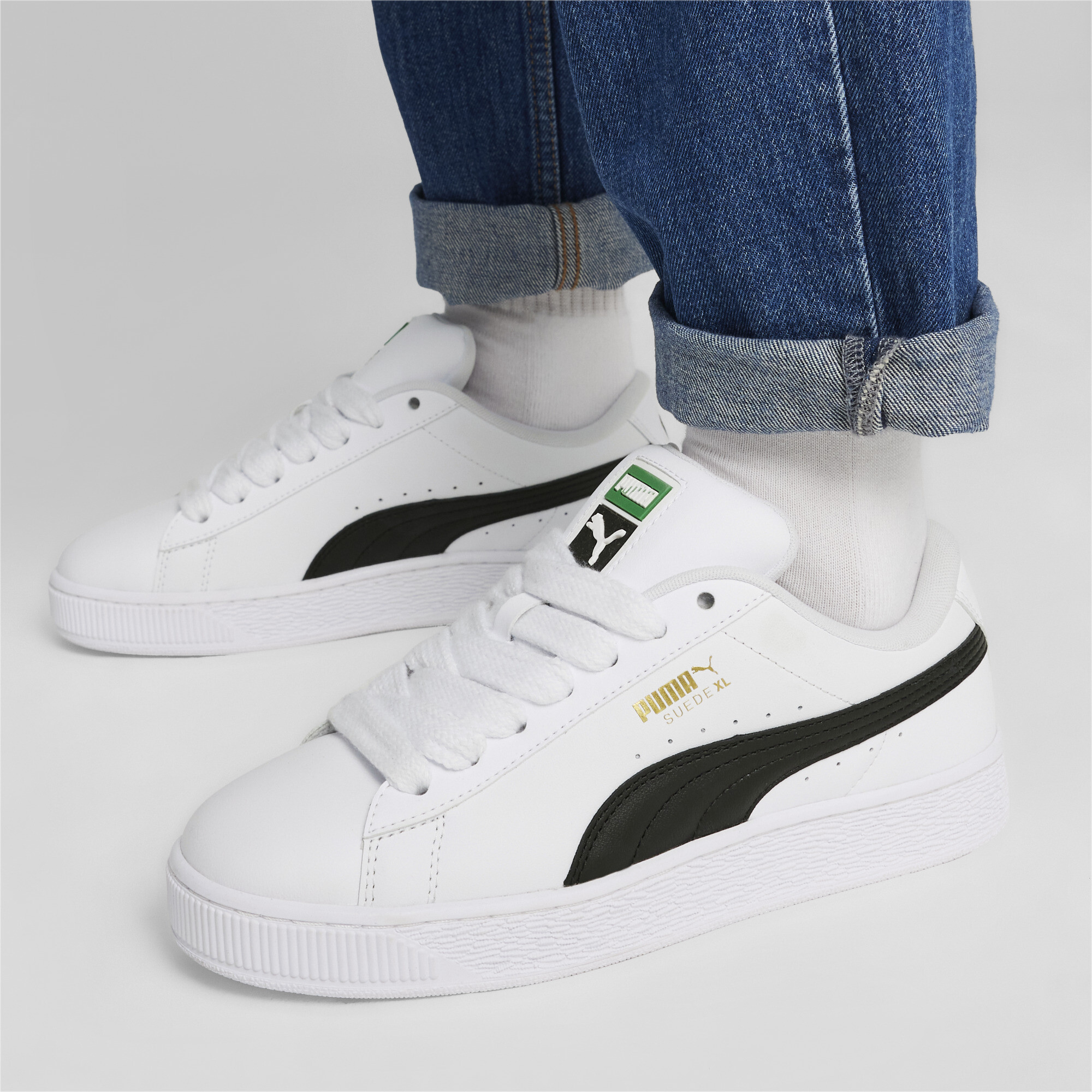 Puma Suede XL Leather Sneakers Unisex, White, Size 37, Shoes