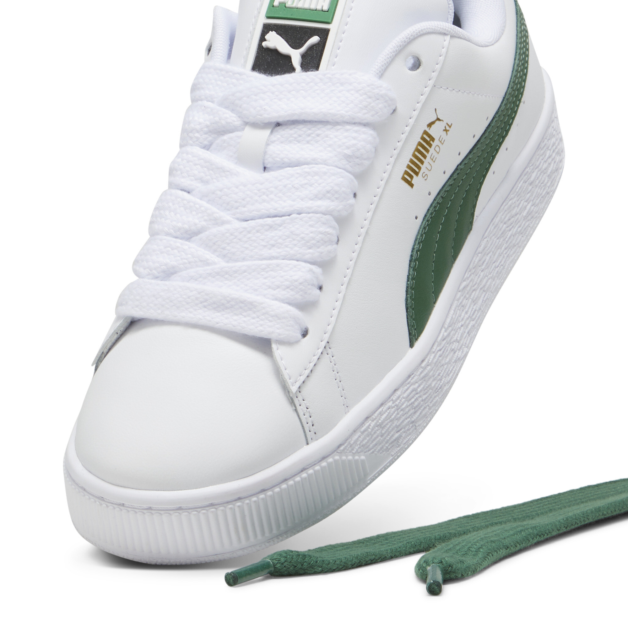 Puma Suede XL Leather Sneakers Unisex, White, Size 40.5, Shoes