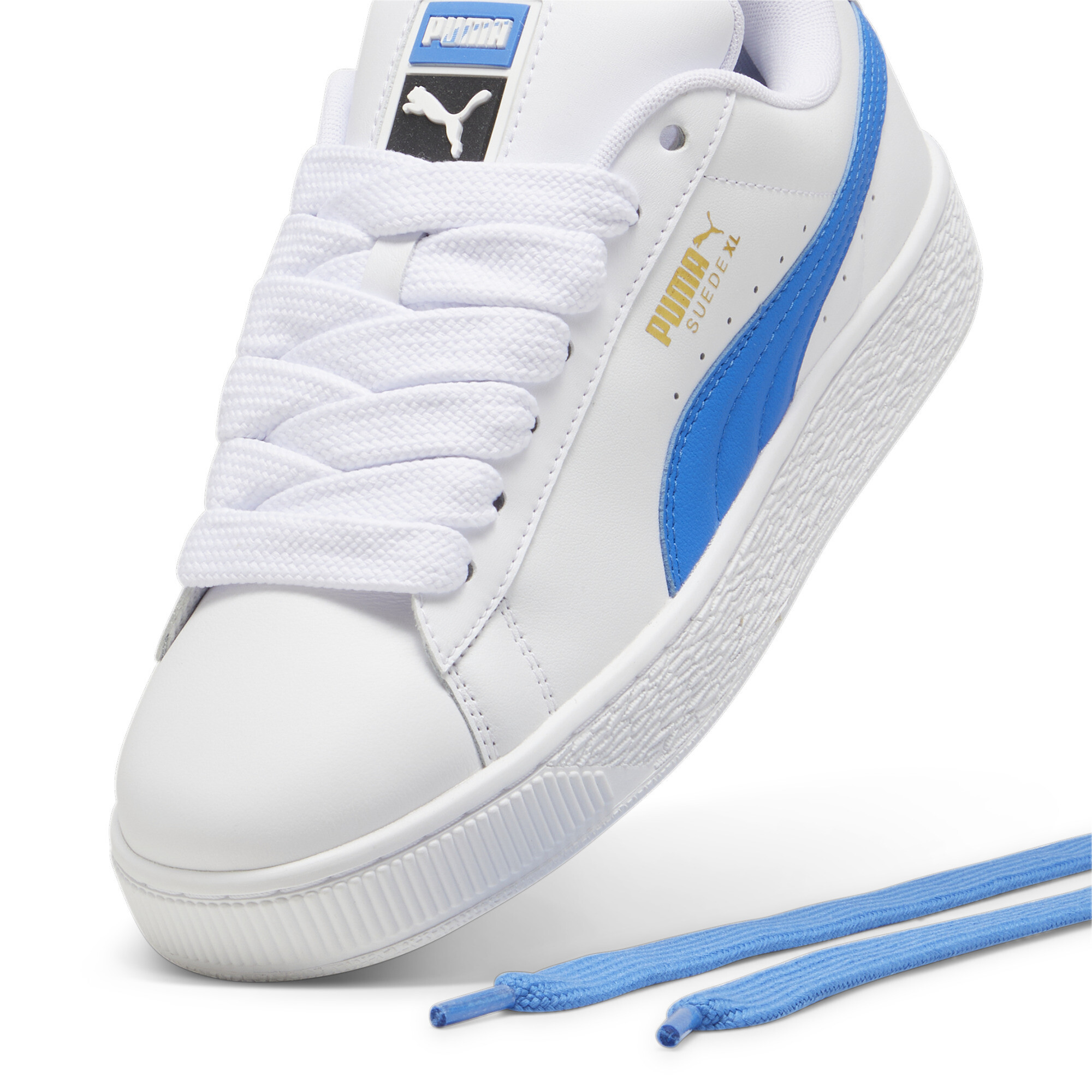 PUMA Suede XL leren sneakers uniseks, Zwart/Blauw