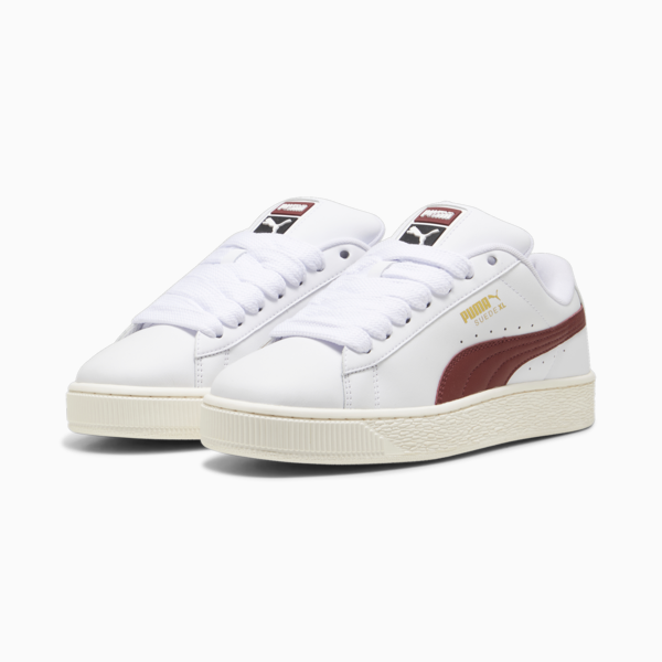 Suede XL Leather Sneakers, PUMA White-Intense Red, large-MEX