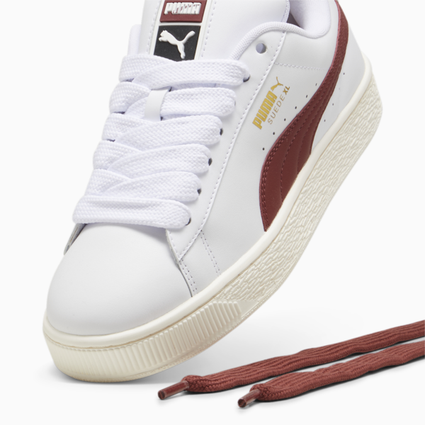 Suede XL Leather Sneakers, PUMA White-Intense Red, large-MEX