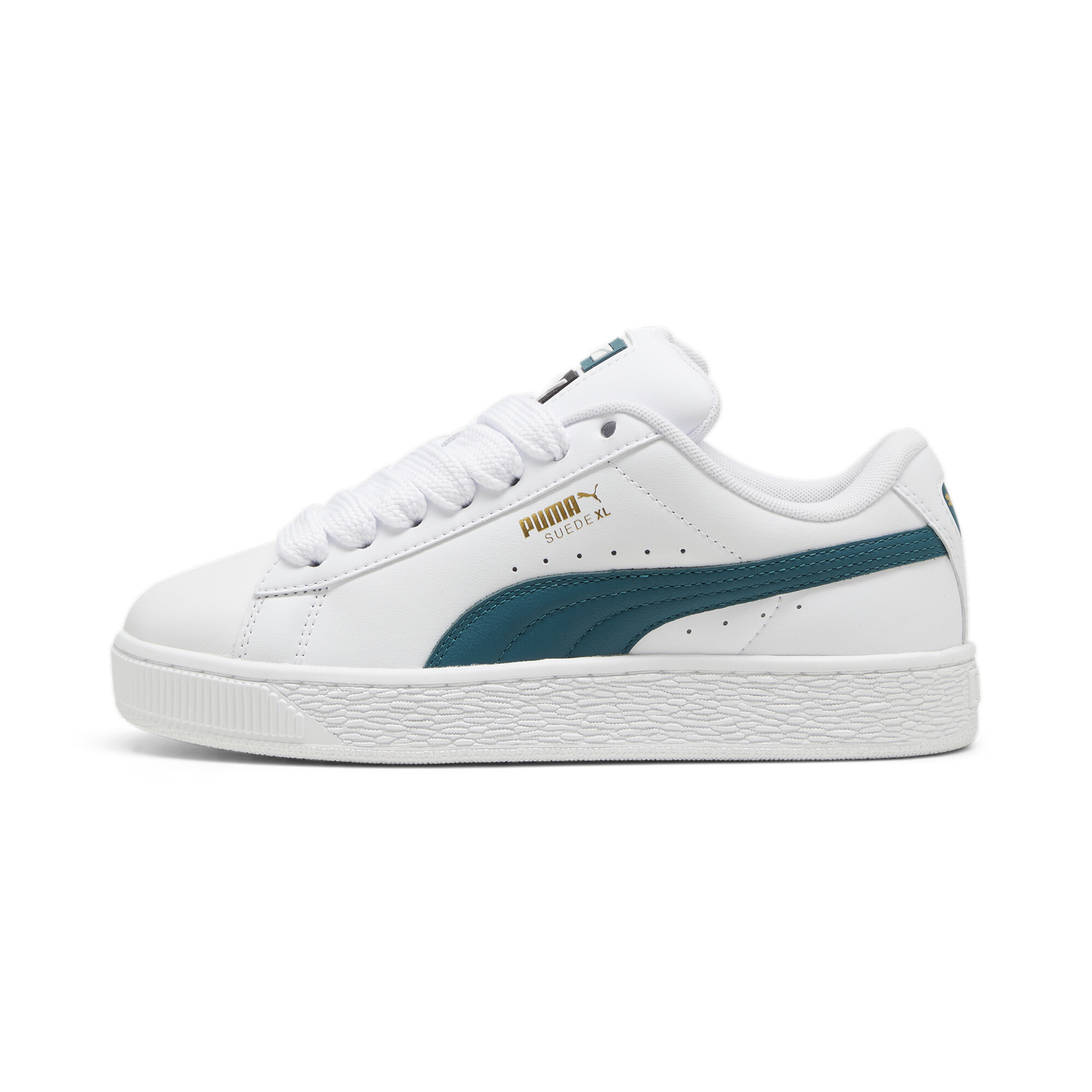 Puma Suede XL Leather Sneakers Unisex Schuhe | Mit Colorful | White/Cold Green | Größe: 40.5