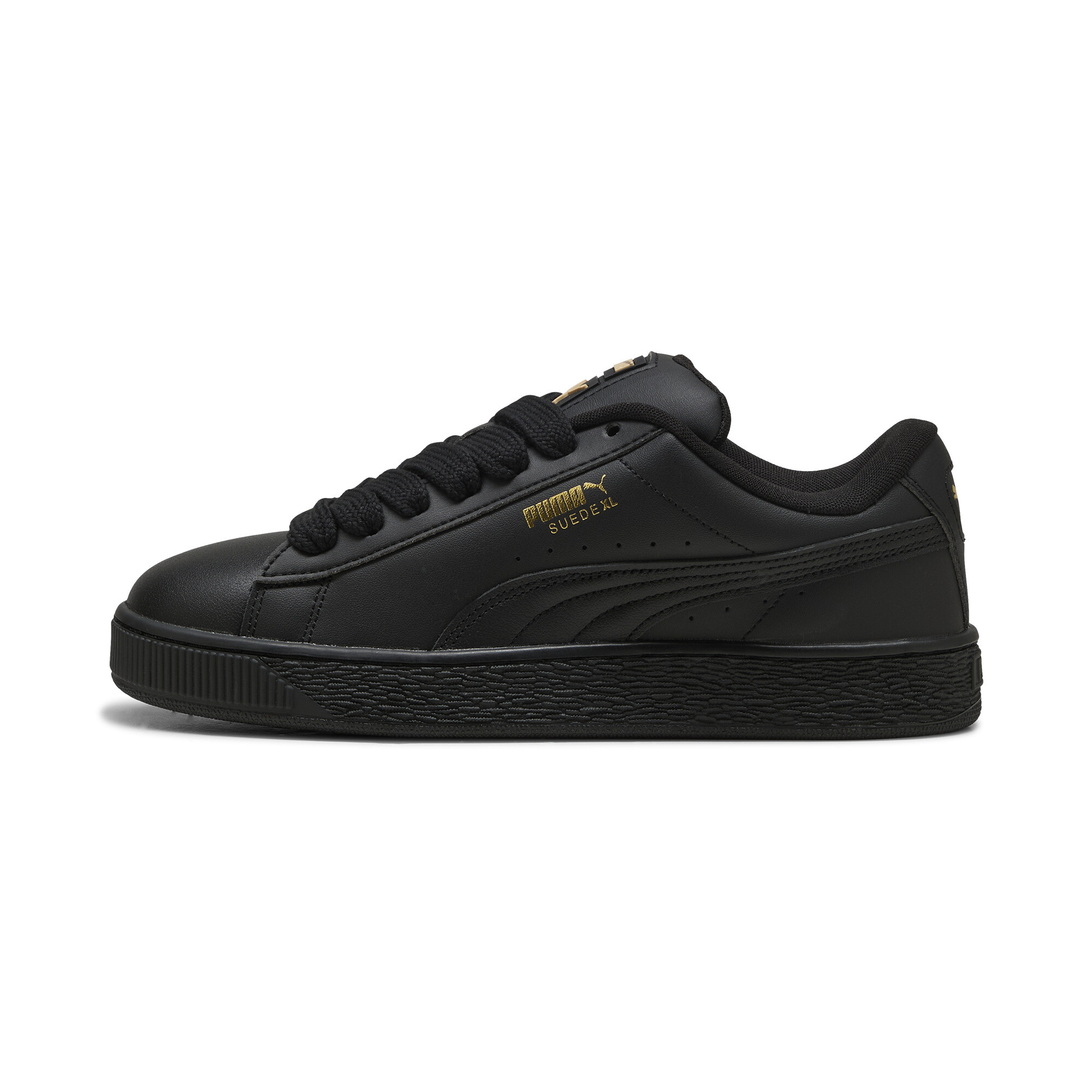 Puma Suede XL Leather Sneakers Unisex Schuhe | Mit Colorful | Black/Black/Gold | Größe: 44.5