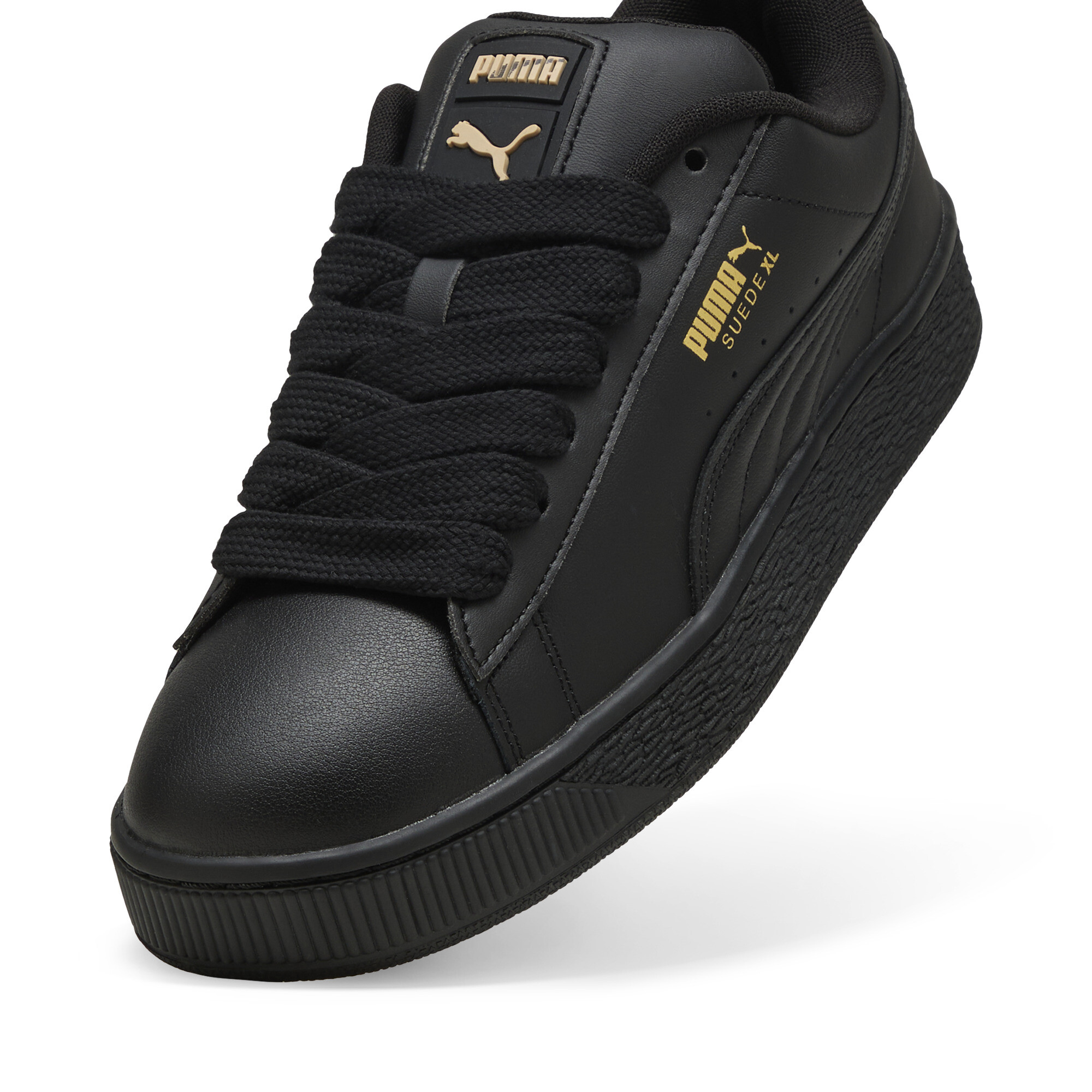 Suede XL leren sneakers uniseks, Zwart/Goud, Maat 38,5 | PUMA