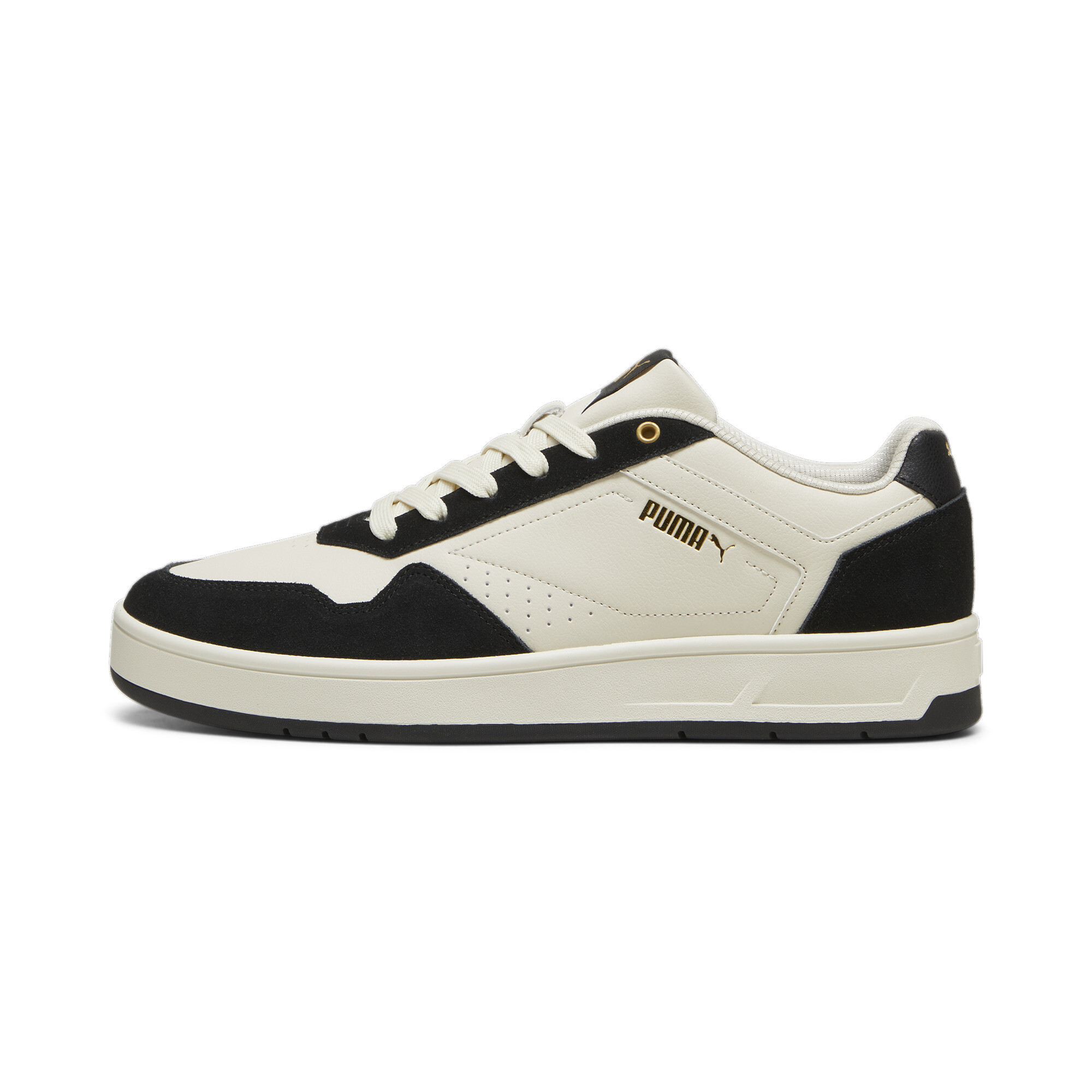 Puma Court Classic Suede Sneakers Schuhe | Alpine Snow/Black/Gold | Größe: 39