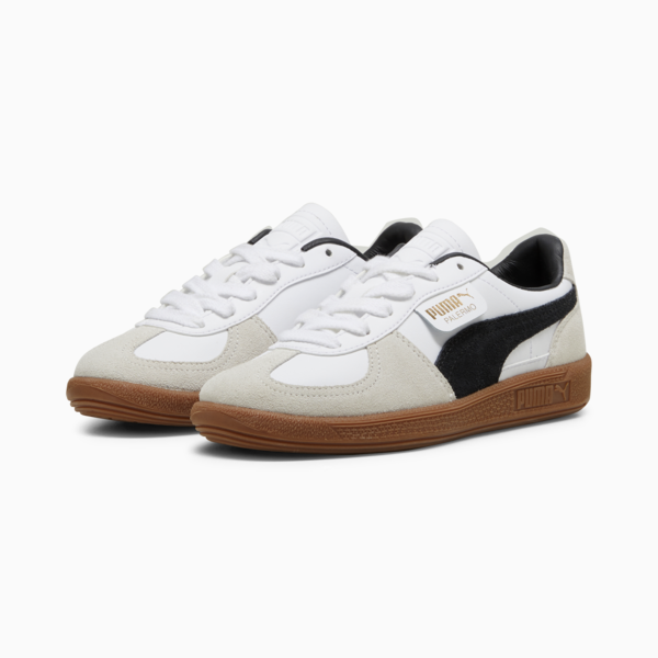 Palermo Leather Sneakers Youth, PUMA White-Vapor Gray-Gum, large-ZAF