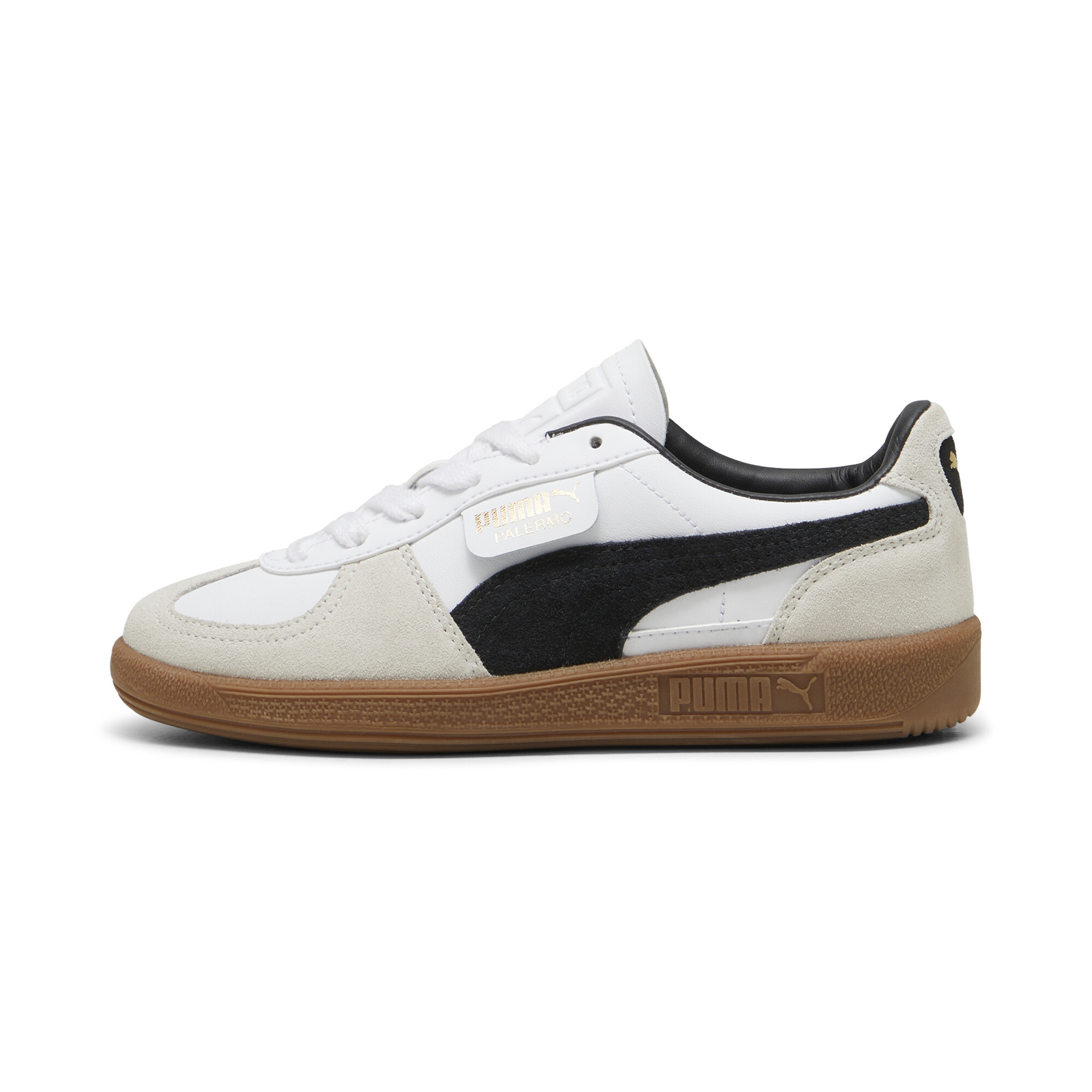 Puma Palermo Leather Sneakers Teenager Schuhe Für Für Kinder | Mit Plain | White/Vapor Gray/Gum | Größe: 37.5