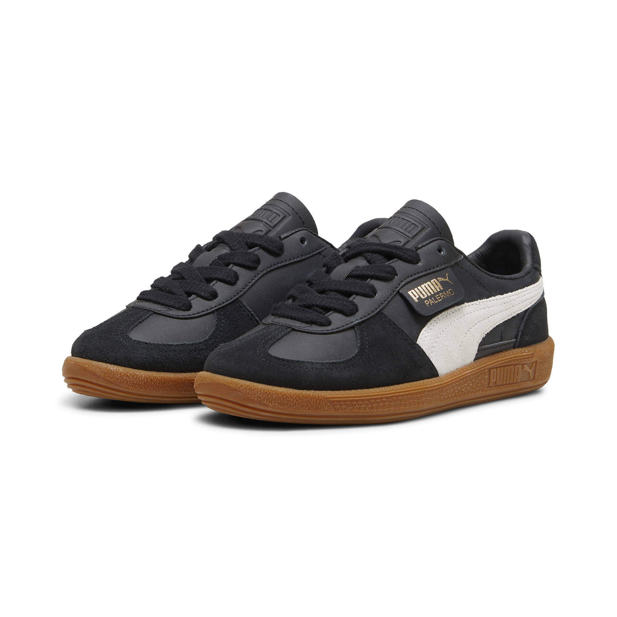 PUMA Palermo leren sneakers, Zwart/Grijs, Maat 37 thumbnail 6