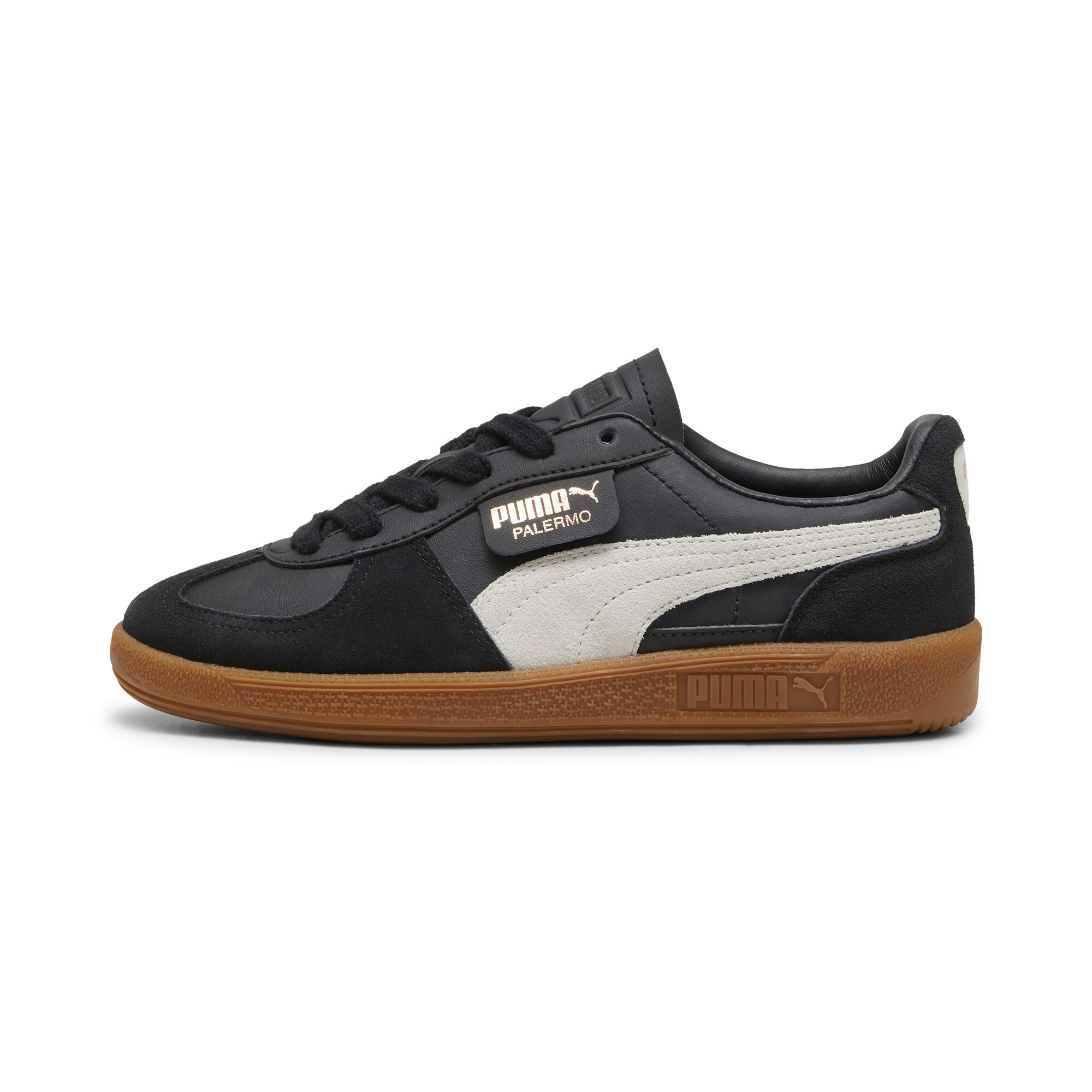 Puma Palermo Leather Sneakers Teenager Schuhe Für Für Kinder | Mit Plain | Black/Feather Gray/Gum | Größe: 35.5