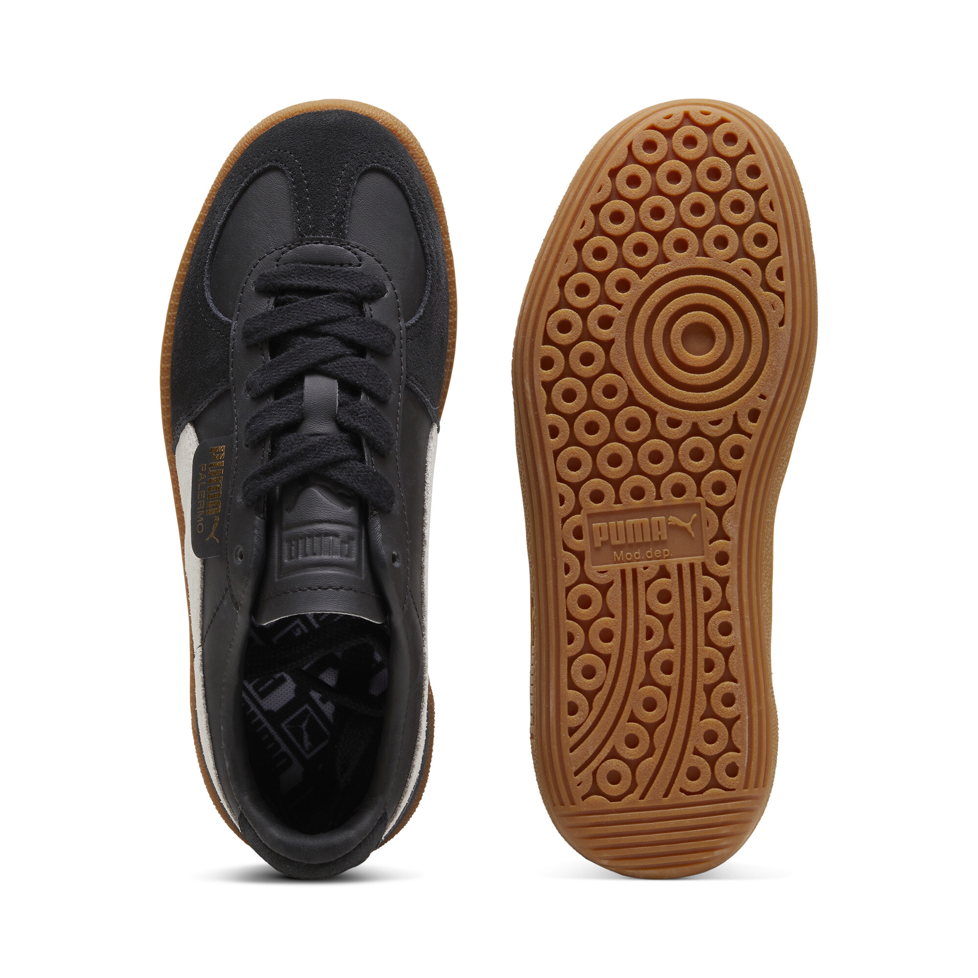 PUMA Palermo leren sneakers, Zwart/Grijs, Maat 37 thumbnail 4