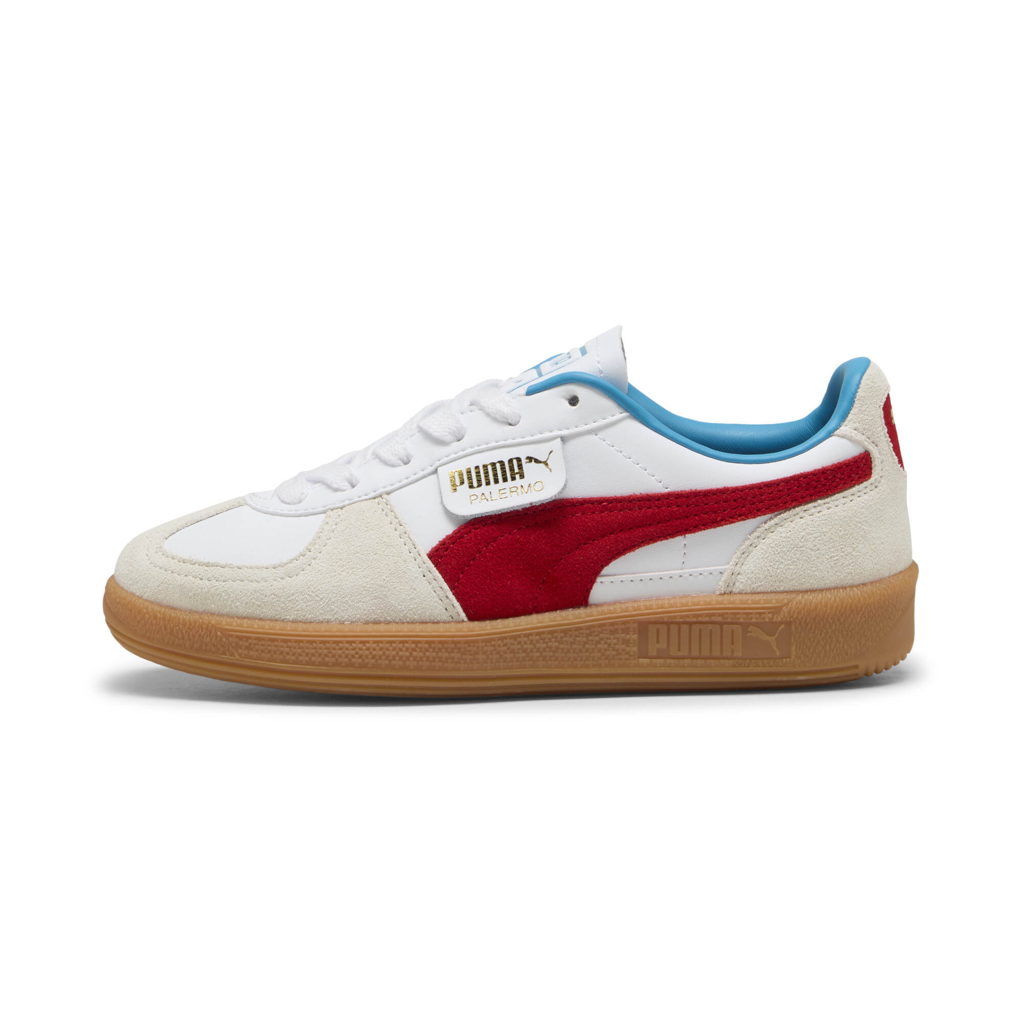 PUMA Palermo Leather Big Kids' Sneakers in White, Size 4