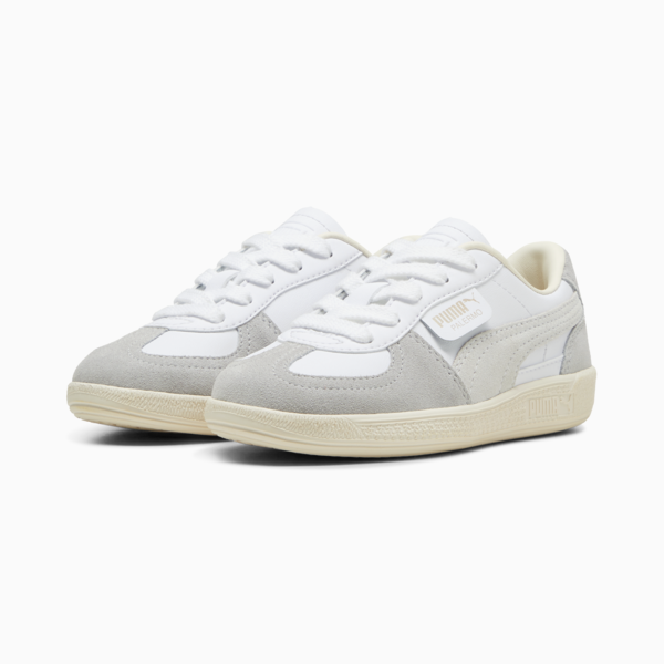 Tenis infantiles de cuero Palermo, PUMA White-Cool Light Gray-Sugared Almond, large-MEX