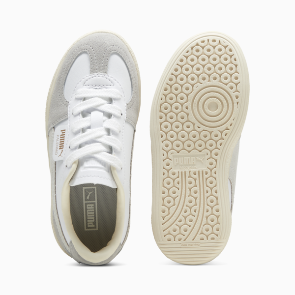 Tenis infantiles de cuero Palermo, PUMA White-Cool Light Gray-Sugared Almond, large-MEX