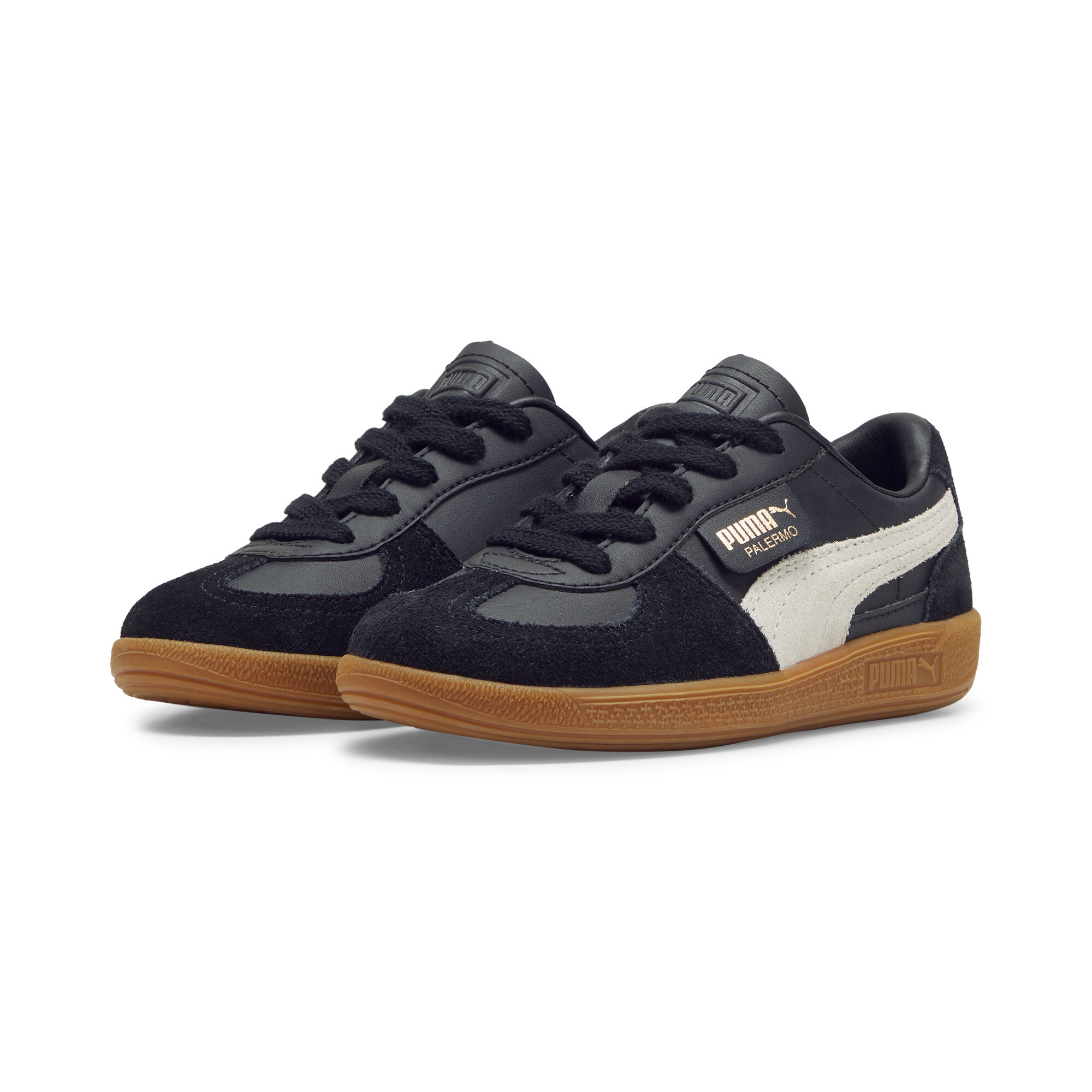 Puma Palermo Leather Sneakers Kids, Black, Size 29, Shoes