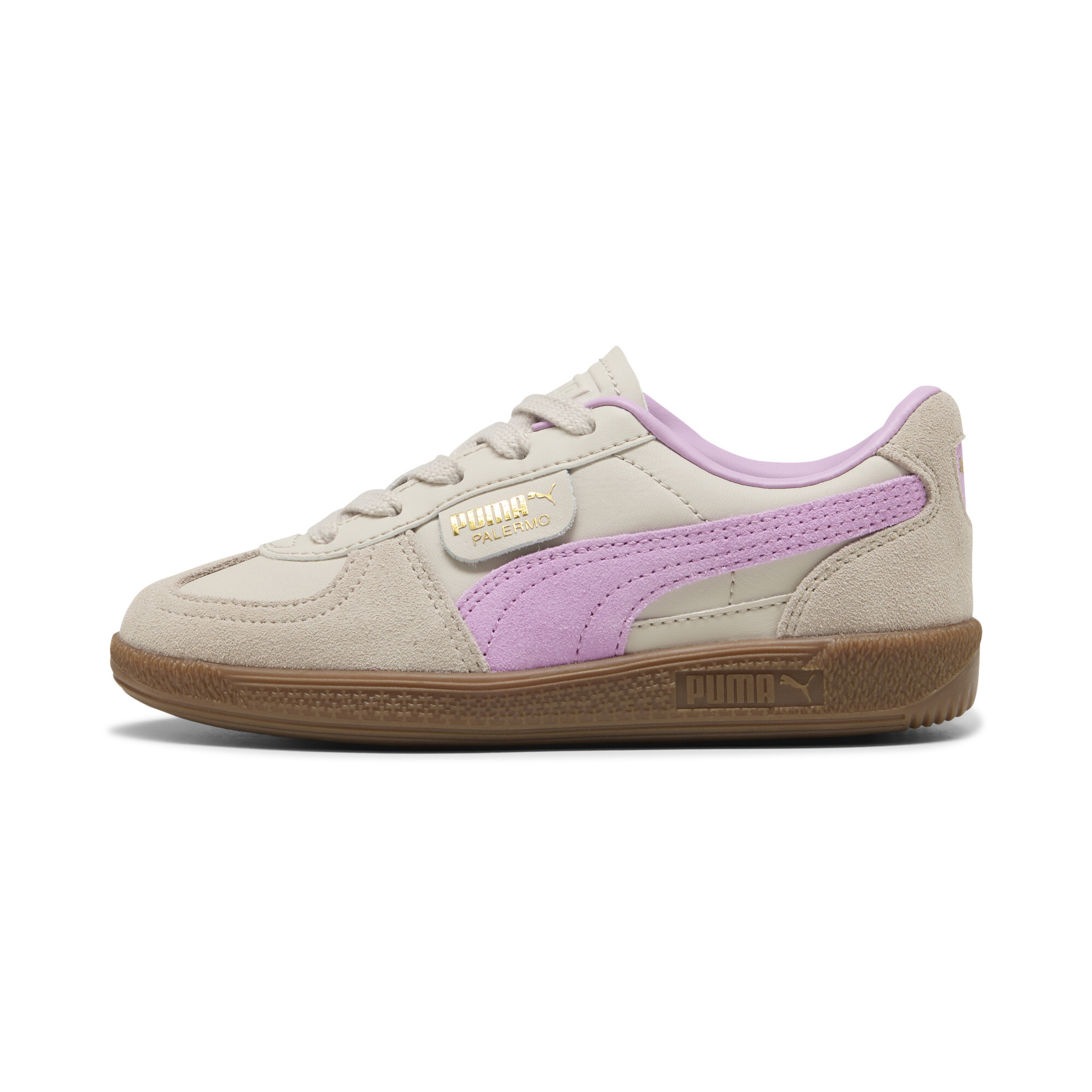 PUMA Palermo Leather Little Kids' Sneakers in Beige, Size 1