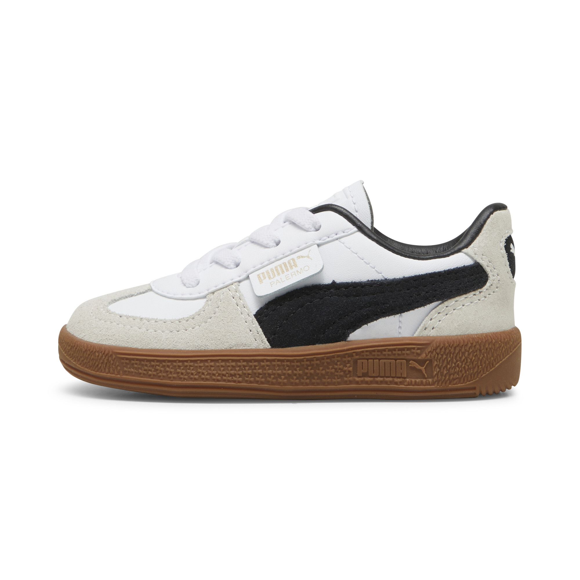 PUMA Palermo Leather Toddlers' Easy On Sneakers in White, Size 9
