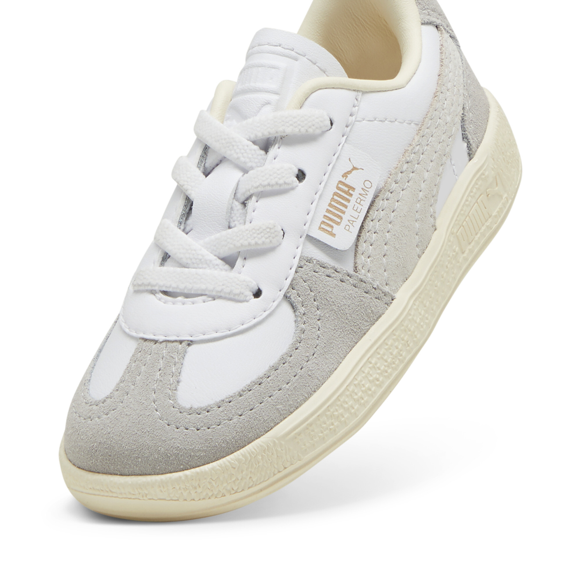 PUMA Palermo leren sneakers, Grijs/Rood/Wit, Maat 26 thumbnail 2