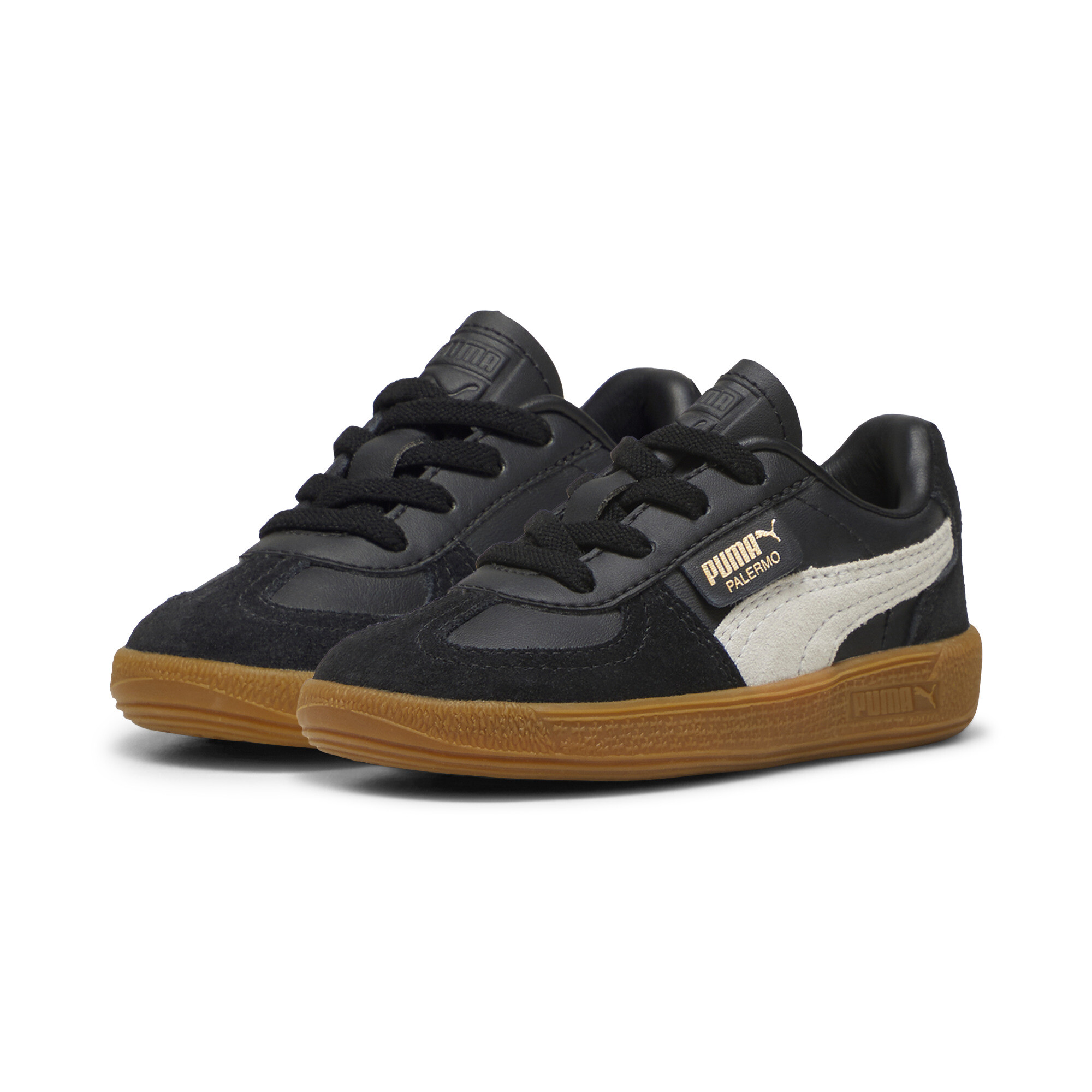 PUMA Palermo leren sneakers, Zwart/Grijs, Maat 20 thumbnail 6