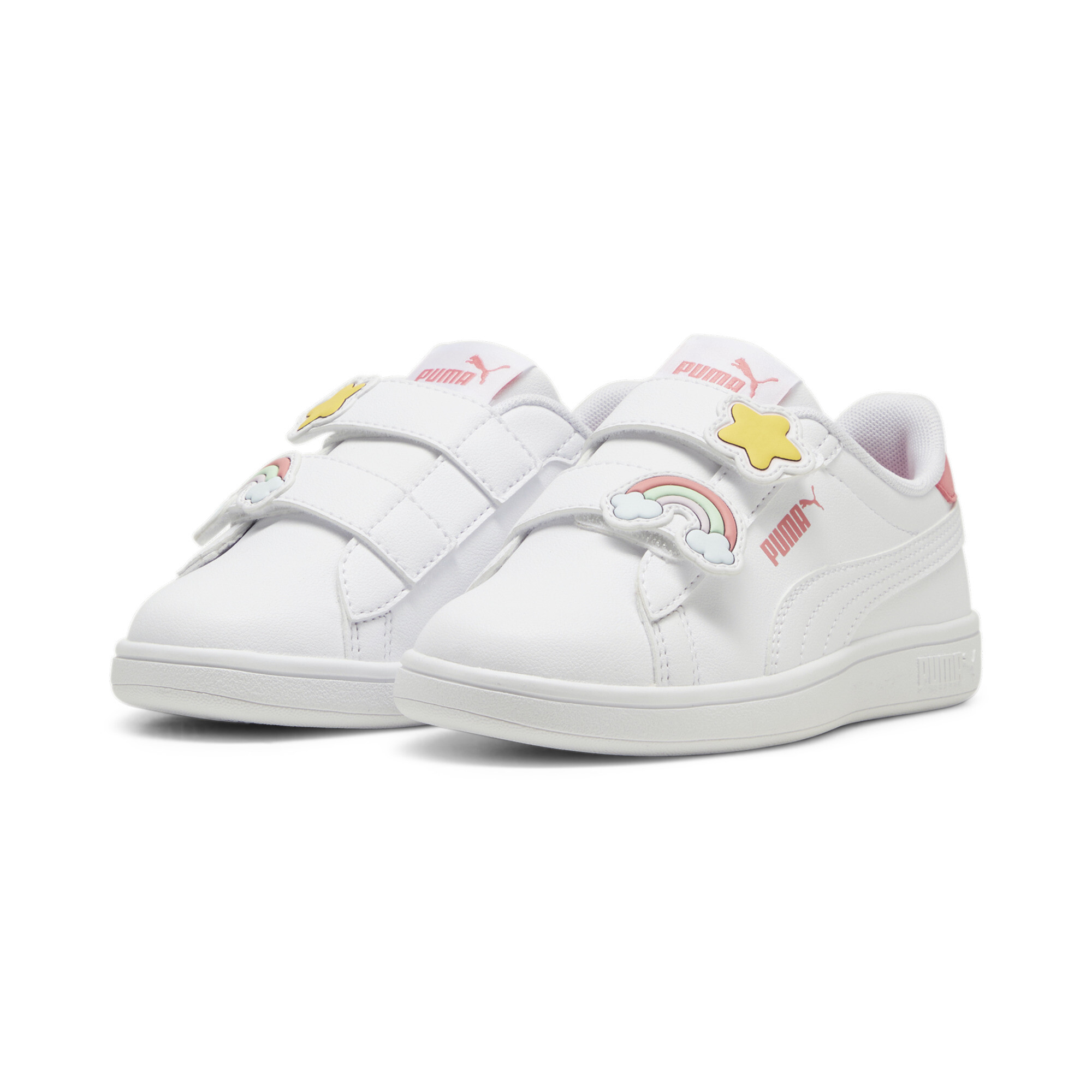 Puma Smash 3.0 Badges Kids' Sneakers, White, Size 32, Shoes