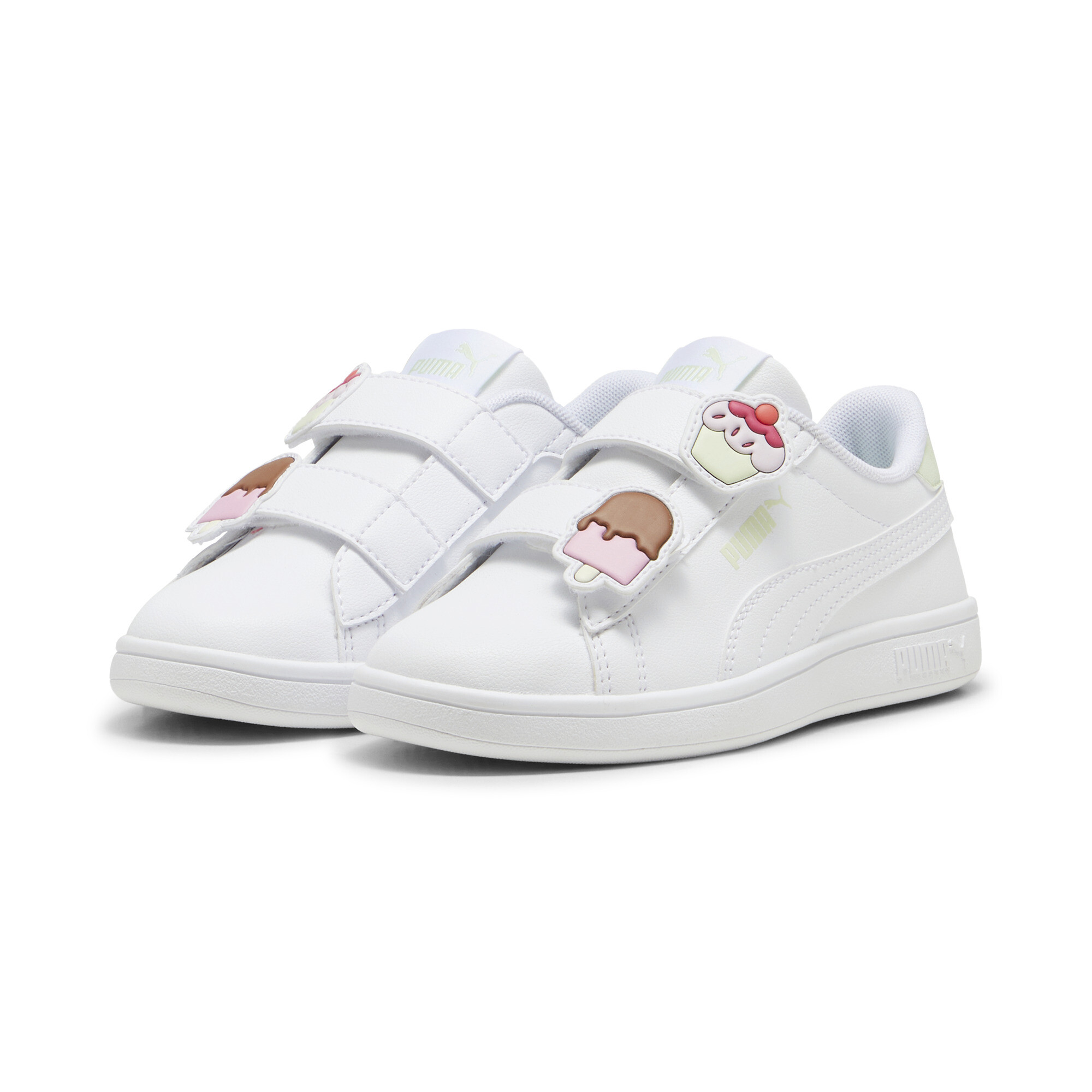 Puma Smash 3.0 Badges Kids' Sneakers, White, Size 31, Shoes