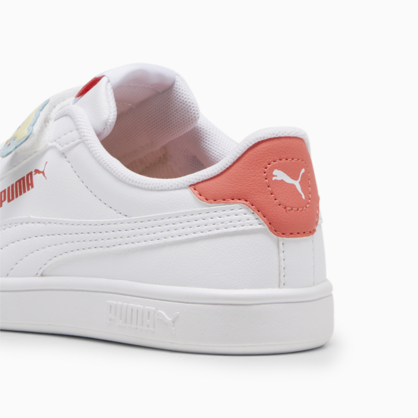 Tenis para niñas PUMA Smash 3.0 Badges, PUMA White-Frosted Dew-Salmon, large-MEX