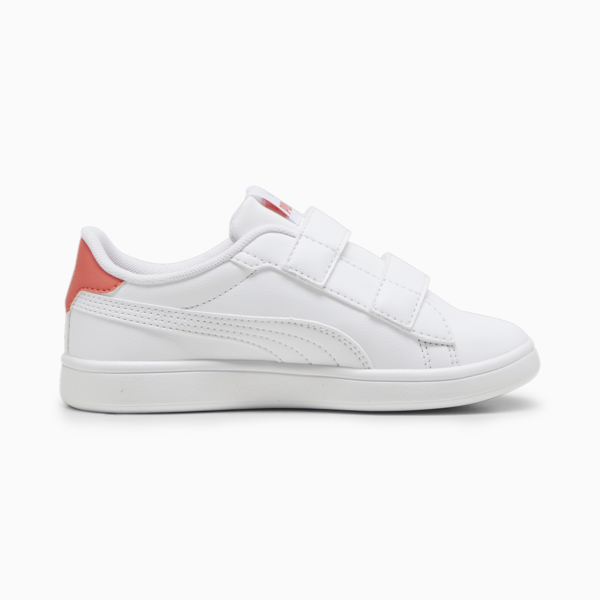 Tenis para niñas PUMA Smash 3.0 Badges, PUMA White-Frosted Dew-Salmon, large-MEX
