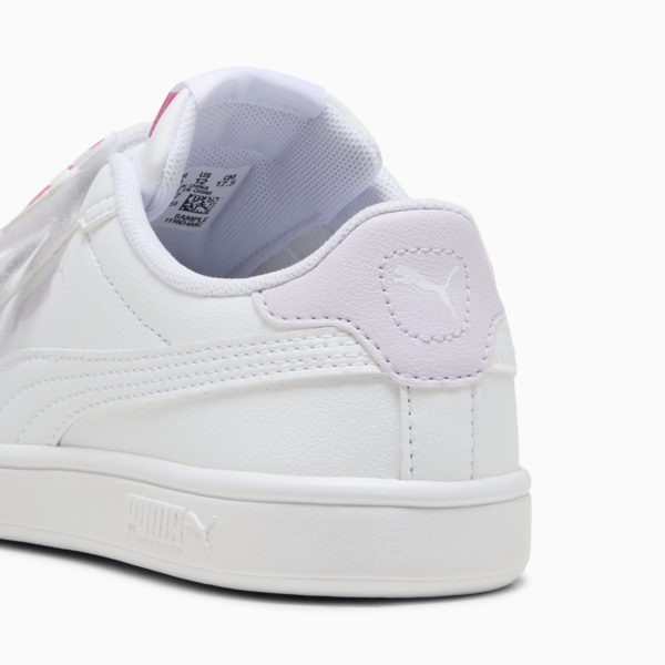 Tenis para niñas PUMA Smash 3.0 Badges, PUMA White-Magic Rose-Lilac Frost, large-MEX
