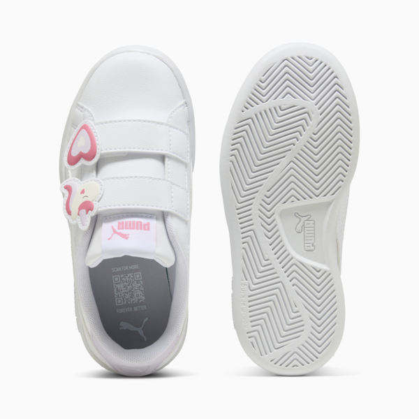 Tenis para niñas PUMA Smash 3.0 Badges, PUMA White-Magic Rose-Lilac Frost, large-MEX