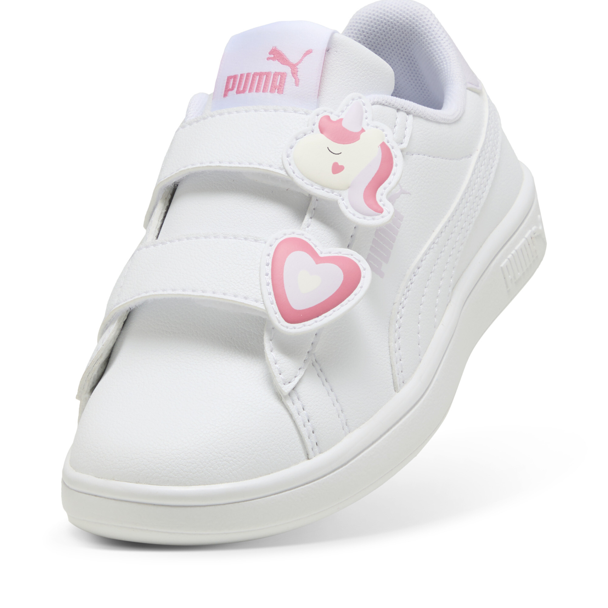 Puma Smash 3.0 Badges Kids' Sneakers, White, Size 35, Shoes