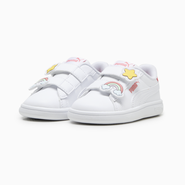 Tenis para infantes PUMA Smash 3.0 Badges, PUMA White-Passionfruit, large-MEX