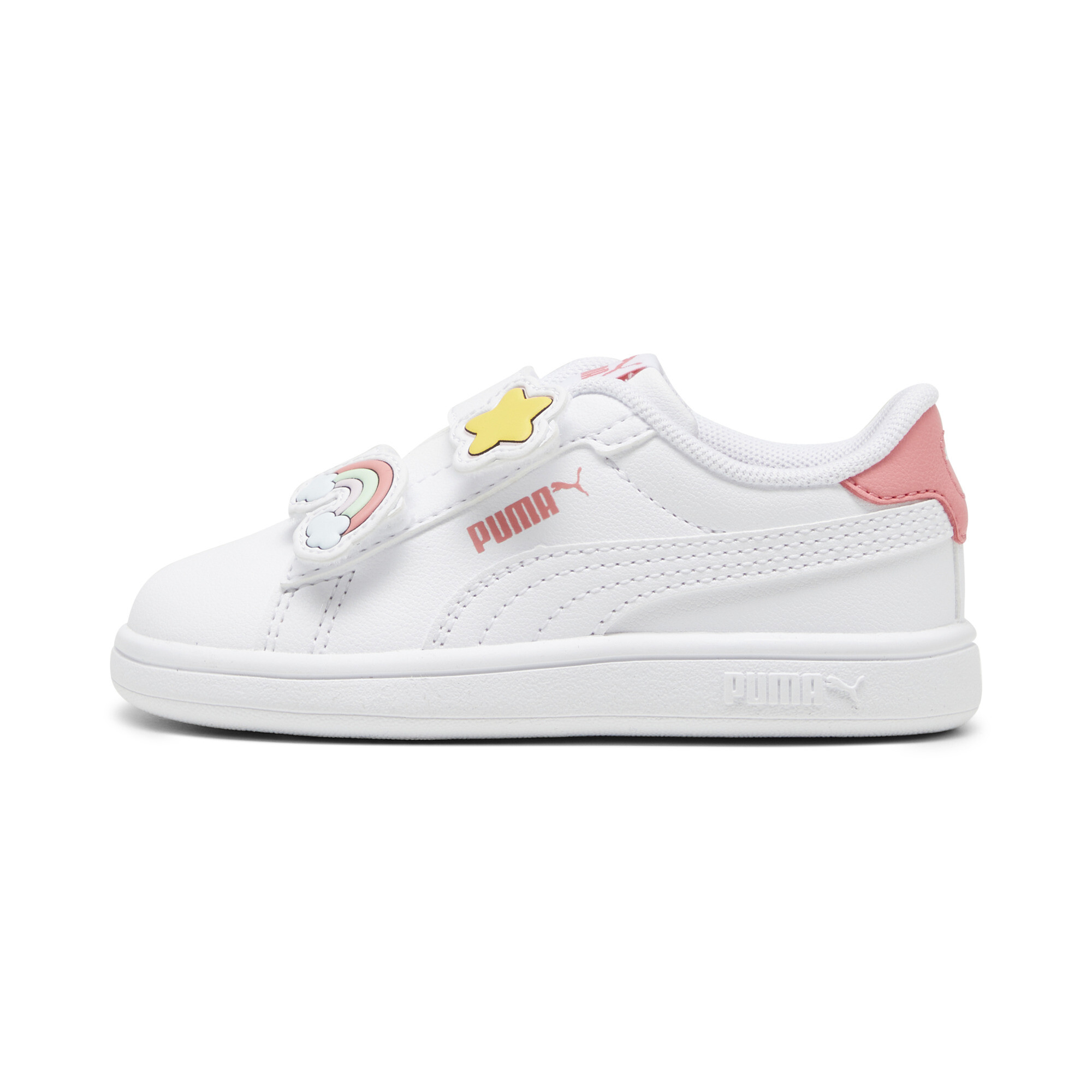 Puma Smash 3.0 Badges Sneakers Babys Schuhe Für Damen Für Kinder | White/Passionfruit | Größe: 25