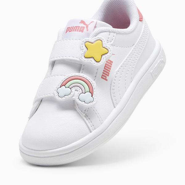 Tenis para infantes PUMA Smash 3.0 Badges, PUMA White-Passionfruit, large-MEX