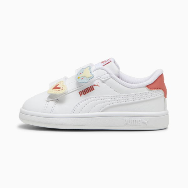 Tenis para infantes PUMA Smash 3.0 Badges, PUMA White-Frosted Dew-Salmon, large-MEX