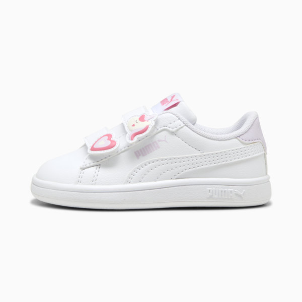 Tenis para infantes PUMA Smash 3.0 Badges, PUMA White-Magic Rose-Lilac Frost, large-MEX