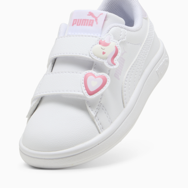 Tenis para infantes PUMA Smash 3.0 Badges, PUMA White-Magic Rose-Lilac Frost, large-MEX