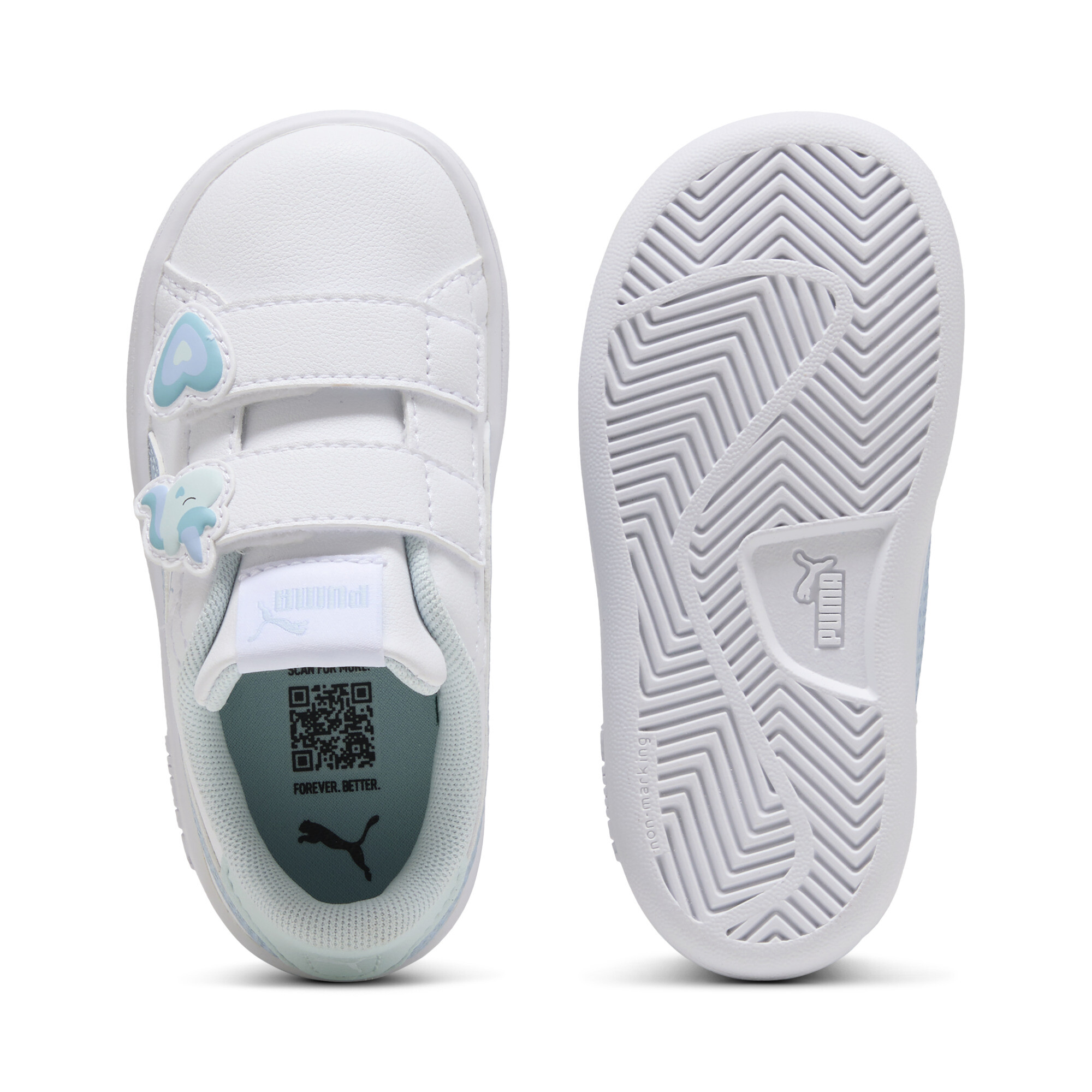 PUMA Smash 3.0 Badges sneakers voor Dames, Wit, Maat 20 thumbnail 4