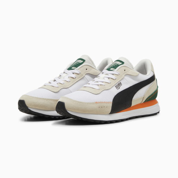 Road Rider Suede Sneakers, Warm White-PUMA Black, large-ZAF