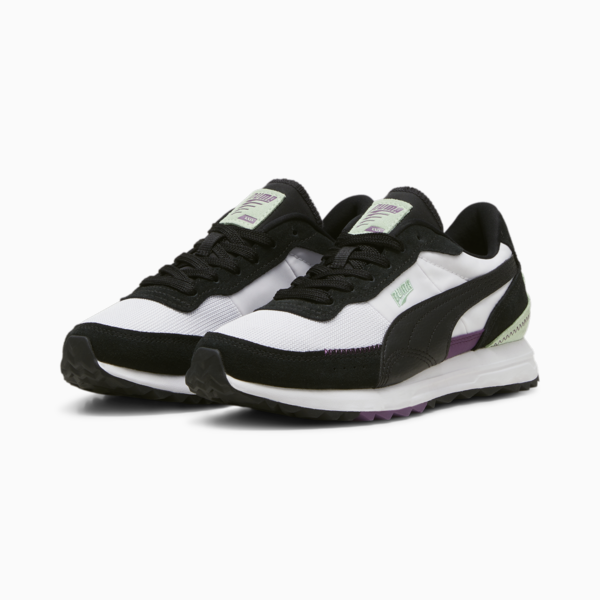 Road Rider Suede Sneakers, PUMA White-PUMA Black, large-ZAF