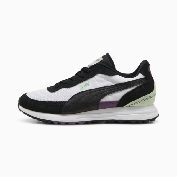 Road Rider Suede Sneakers, PUMA White-PUMA Black, large-ZAF